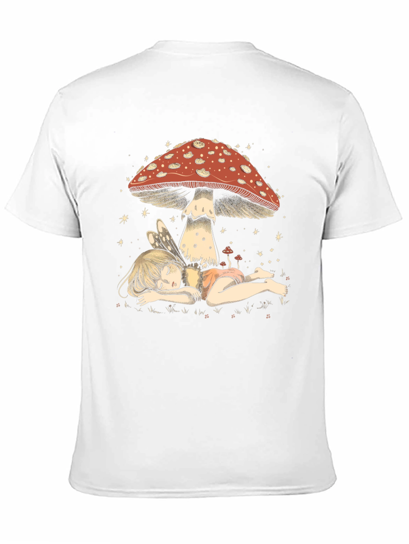 Black Whimsical Mushroom Fairy Graphic Tee view 11