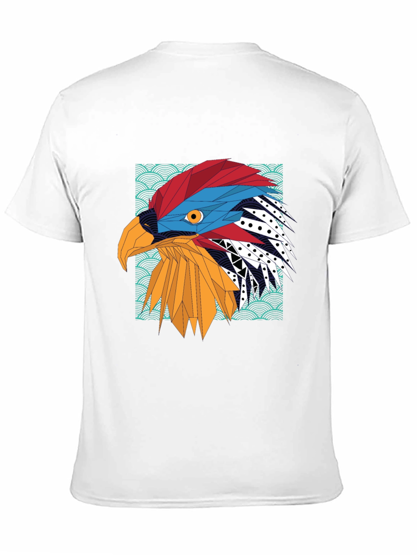 Black Geometric Eagle Graphic Tee - Stylish Men's T-Shirt view 11