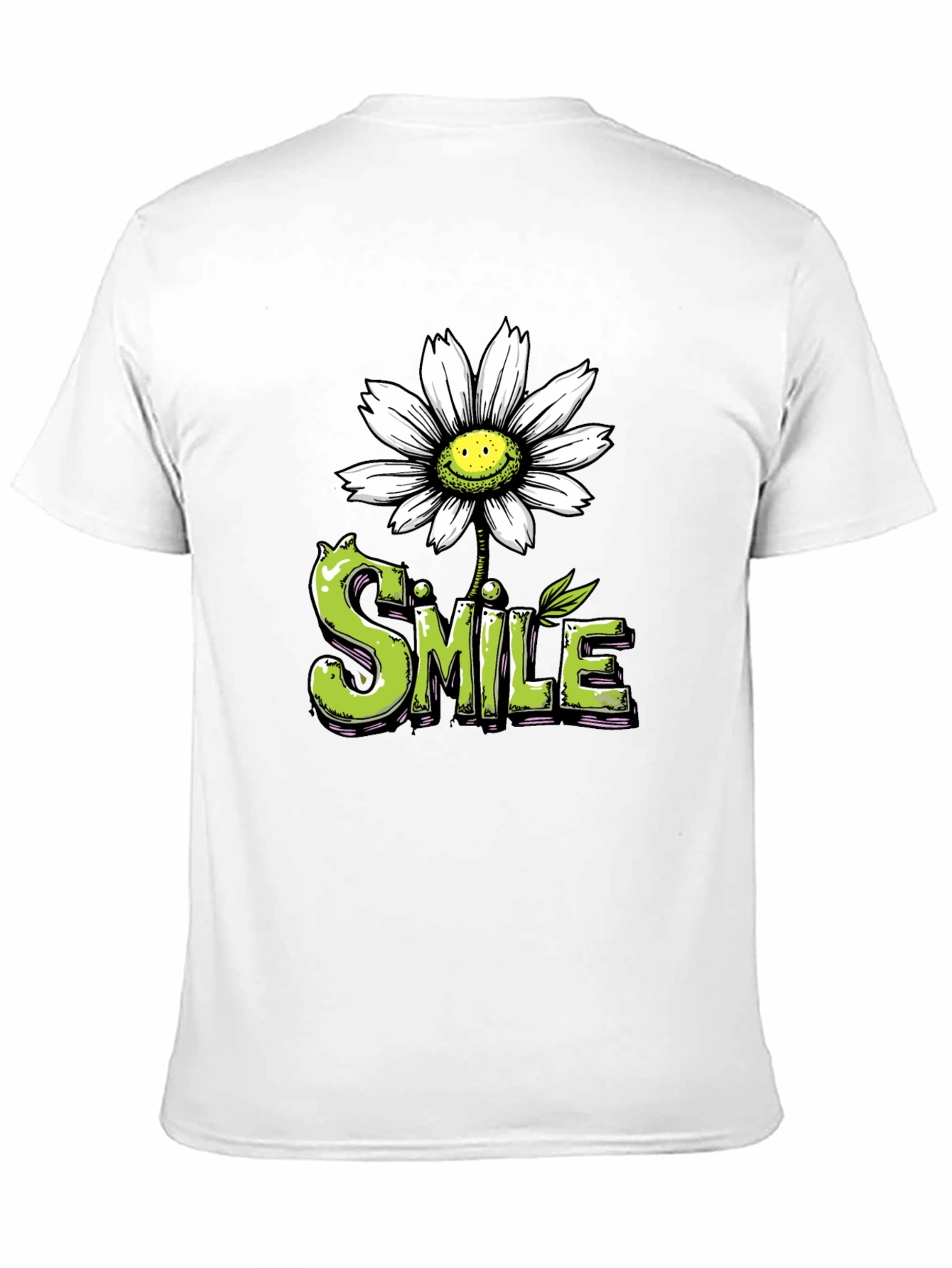 Black Smile Daisy Graphic Tee - Positive Vibes Shirt view 11