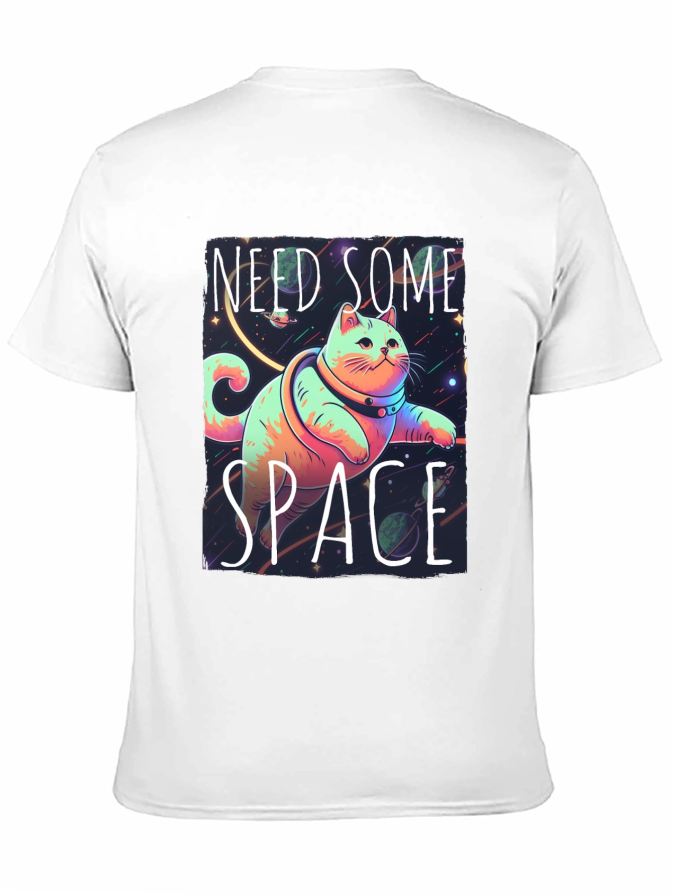 Black Need Some Space Cat Graphic Tee - Black view 11
