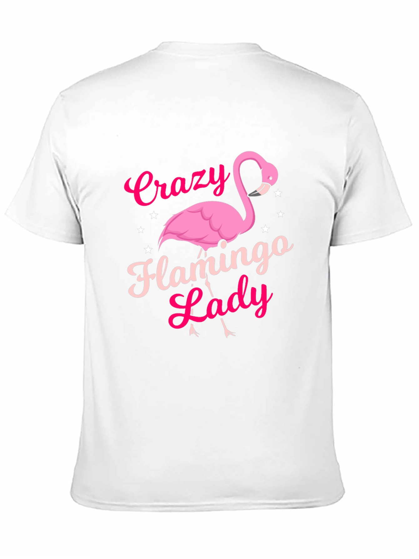 Black Crazy Flamingo Lady T-Shirt - Novelty Graphic Tee view 11