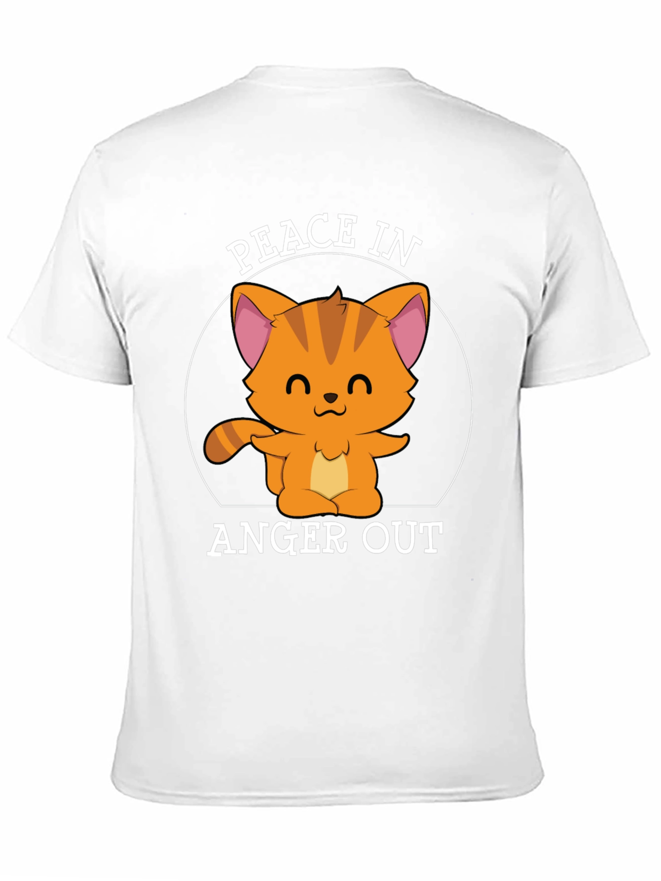 Black Peace In Anger Out Cat T-Shirt view 11