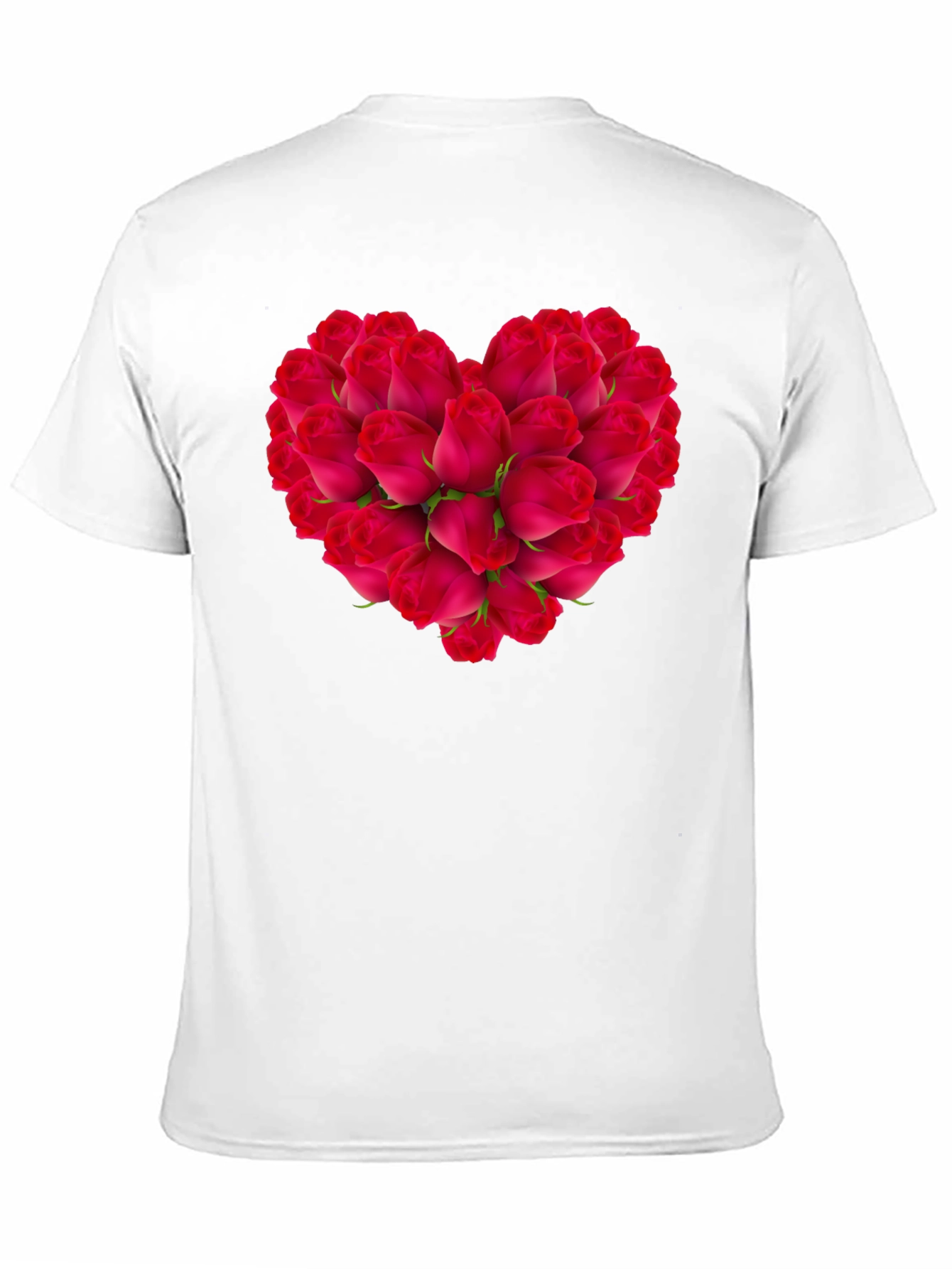 Black Rose Heart Black T-Shirt - Romantic Floral Tee view 11