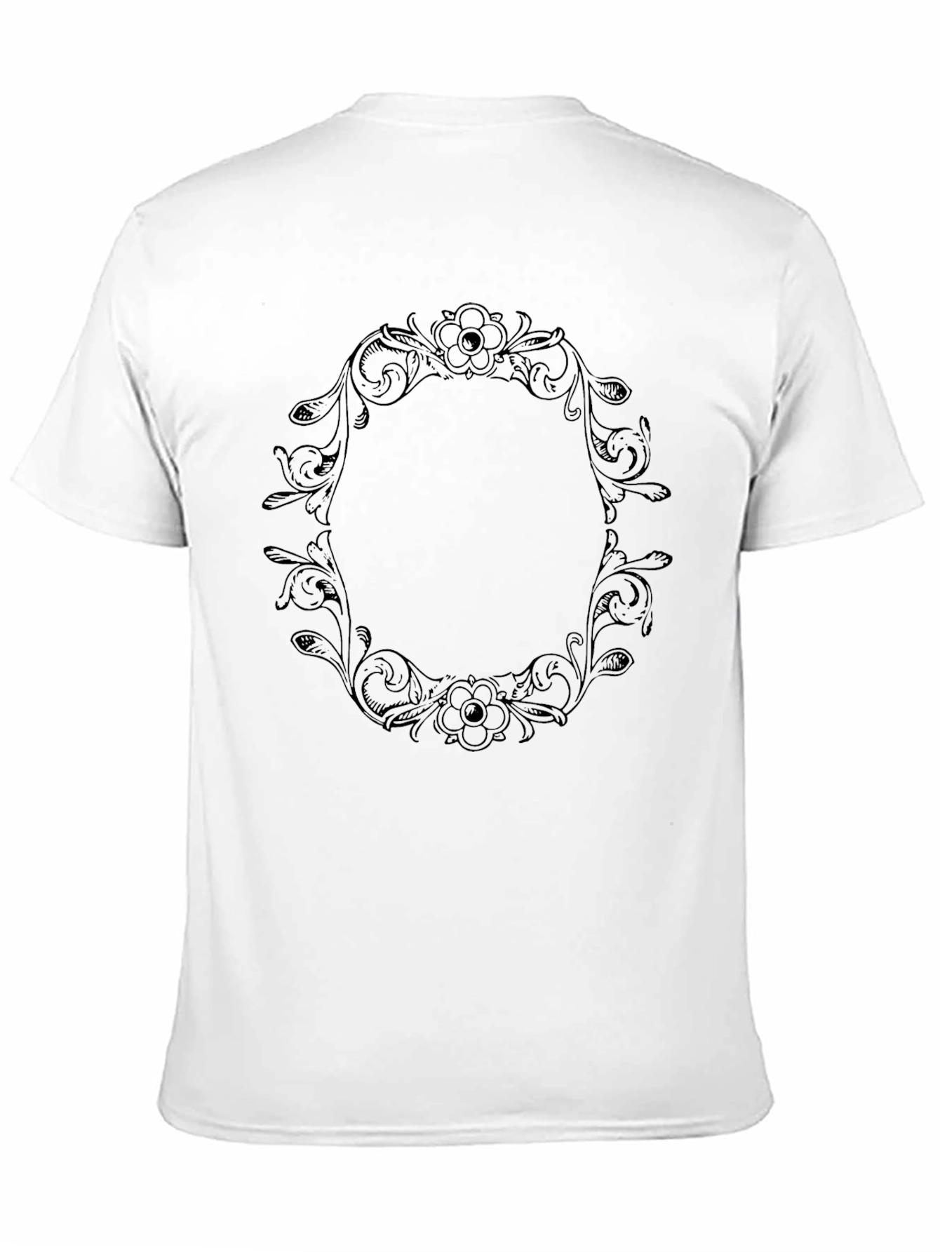 Black Floral Frame Graphic T-Shirt view 11