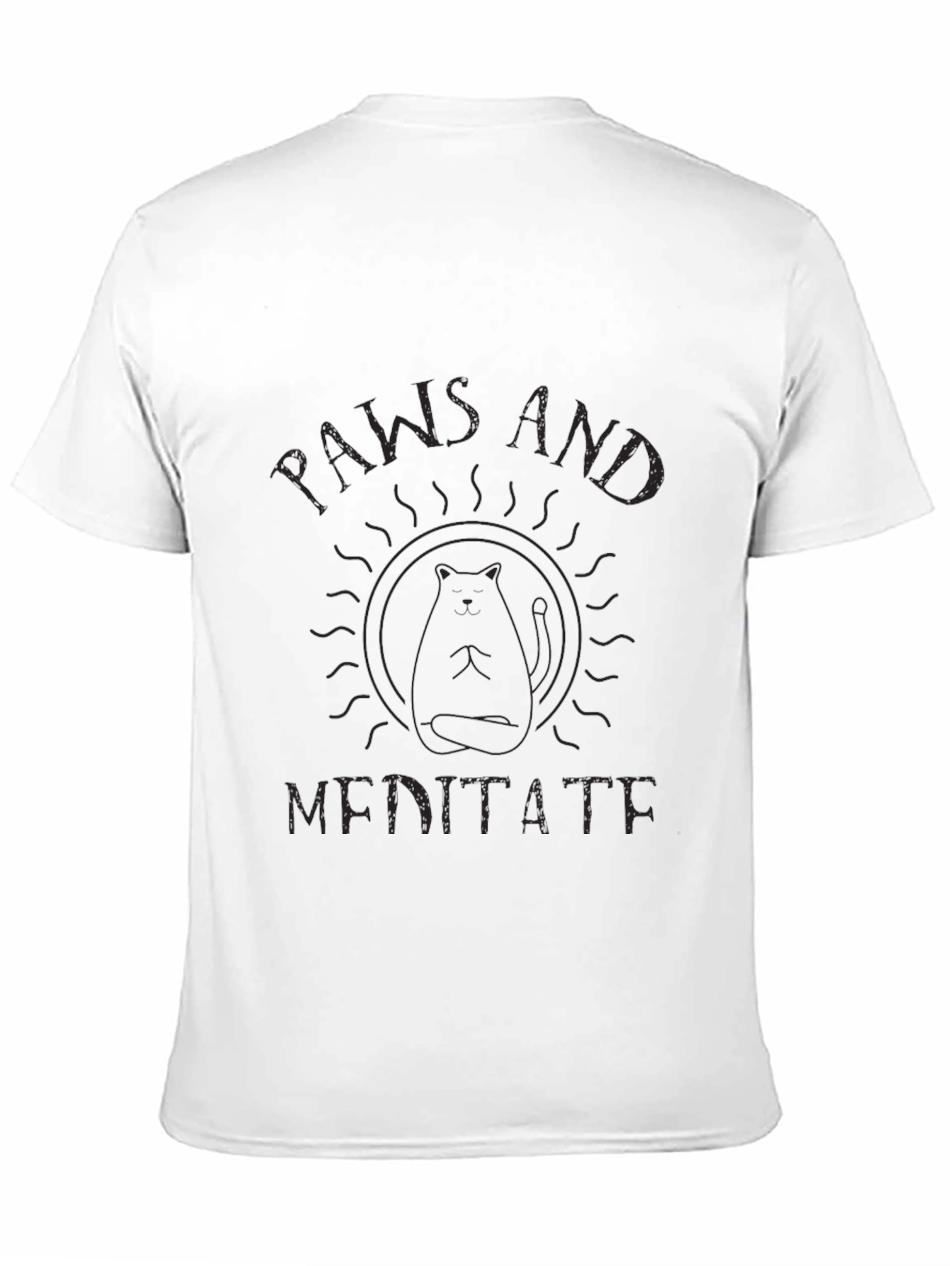 Paws and Meditate Black T-Shirt - 11