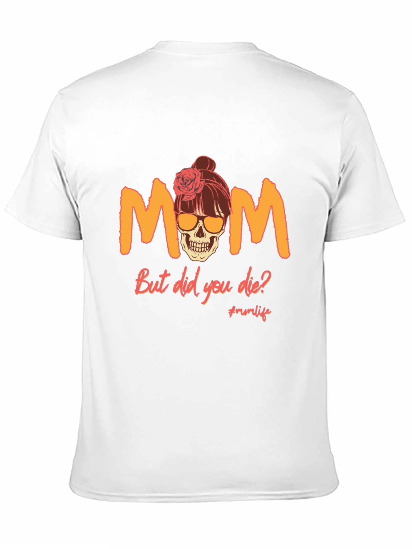 Black Funny Mom Skull Graphic T-Shirt view 11