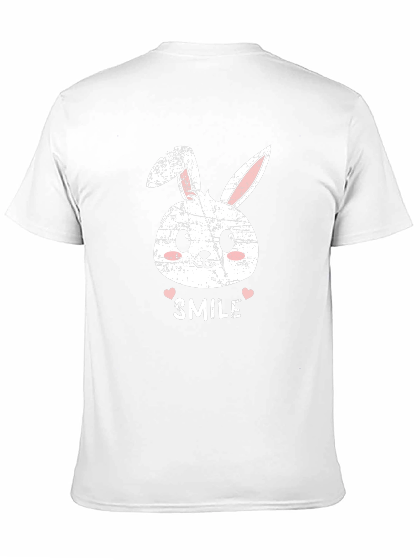 Black Cute Bunny Smile Black T-Shirt view 11