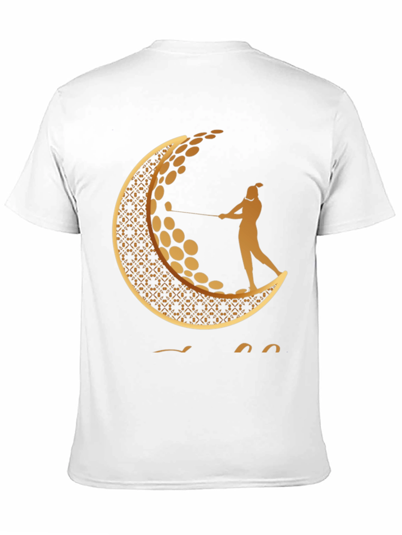 Black Golf Moon Tee - Unique Graphic Print Shirt view 11