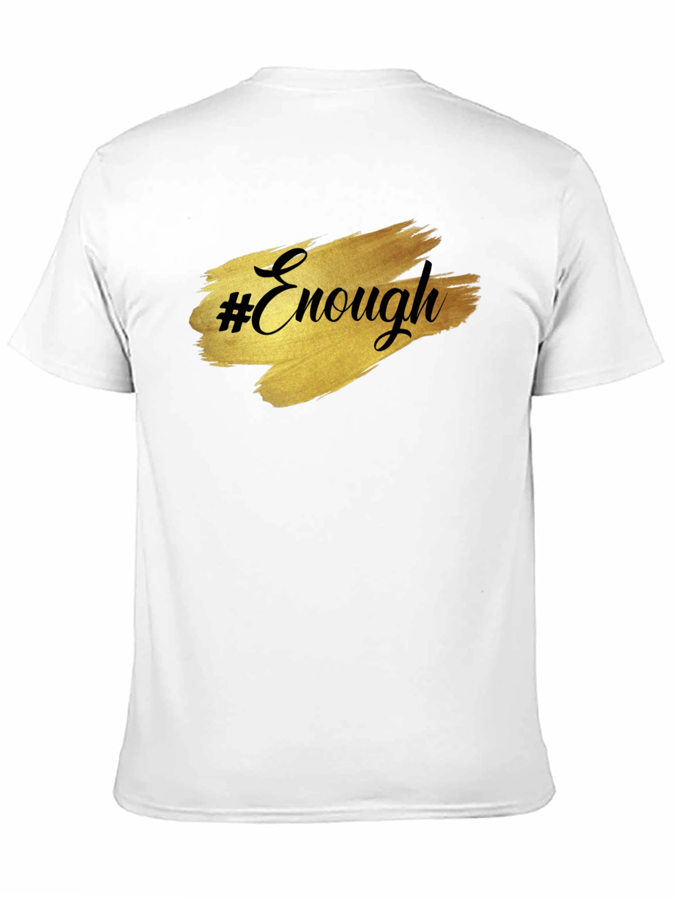 Black "Enough" Graphic Tee - Black Unisex Short Sleeve T-Shirt view 11