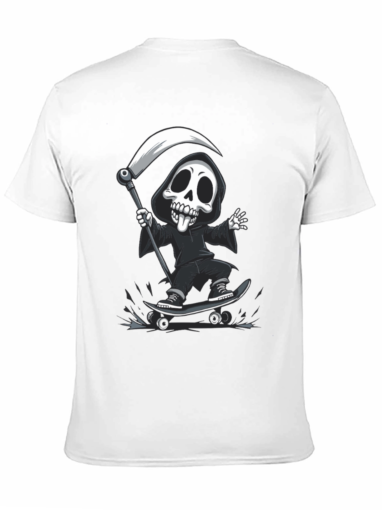 Black Skateboarding Grim Reaper Black T-Shirt view 11