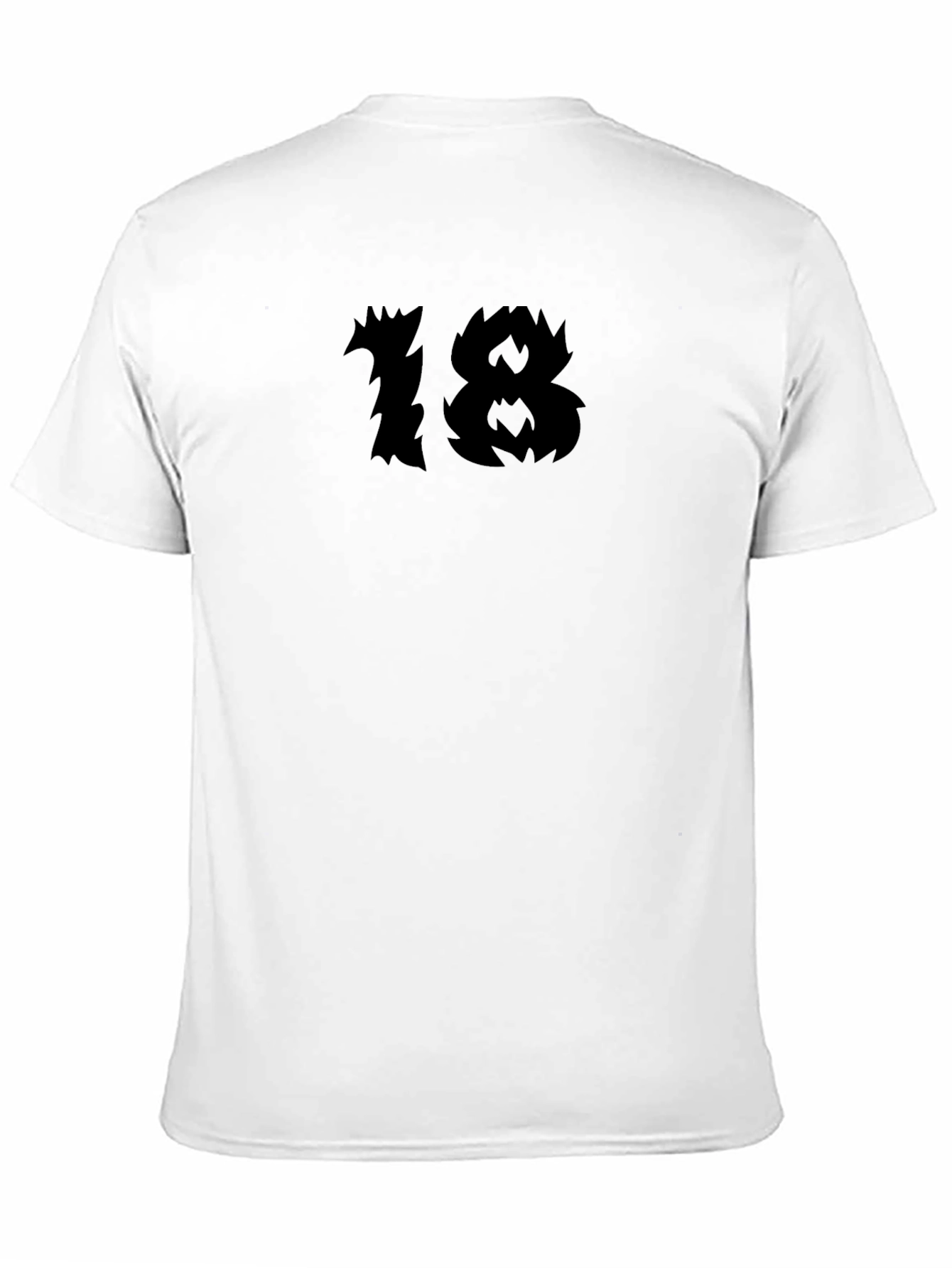 Black Men's Black Graphic Tee - Edgy "18" Design view 11