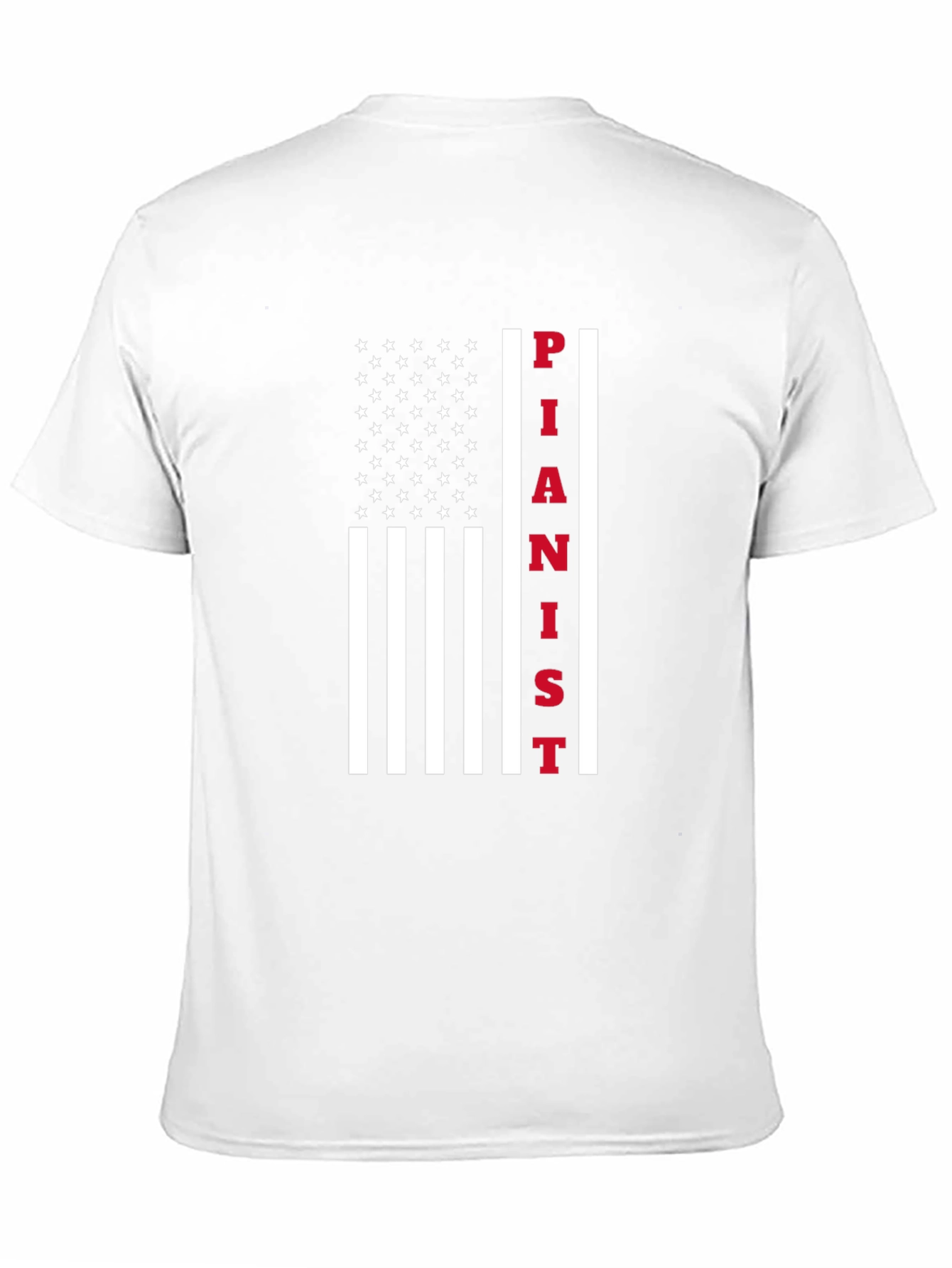Black Pianist American Flag Graphic T-Shirt view 11