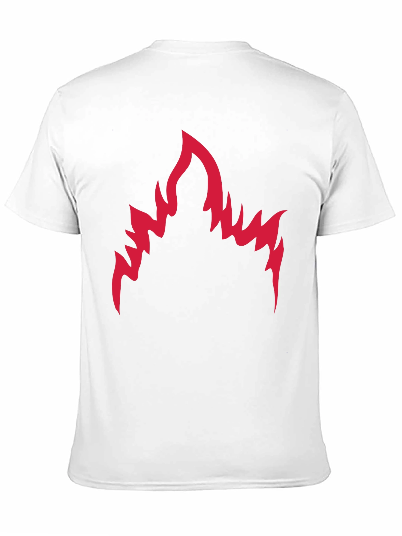 Black Men's Black T-Shirt with Red Flame Graphic view 11