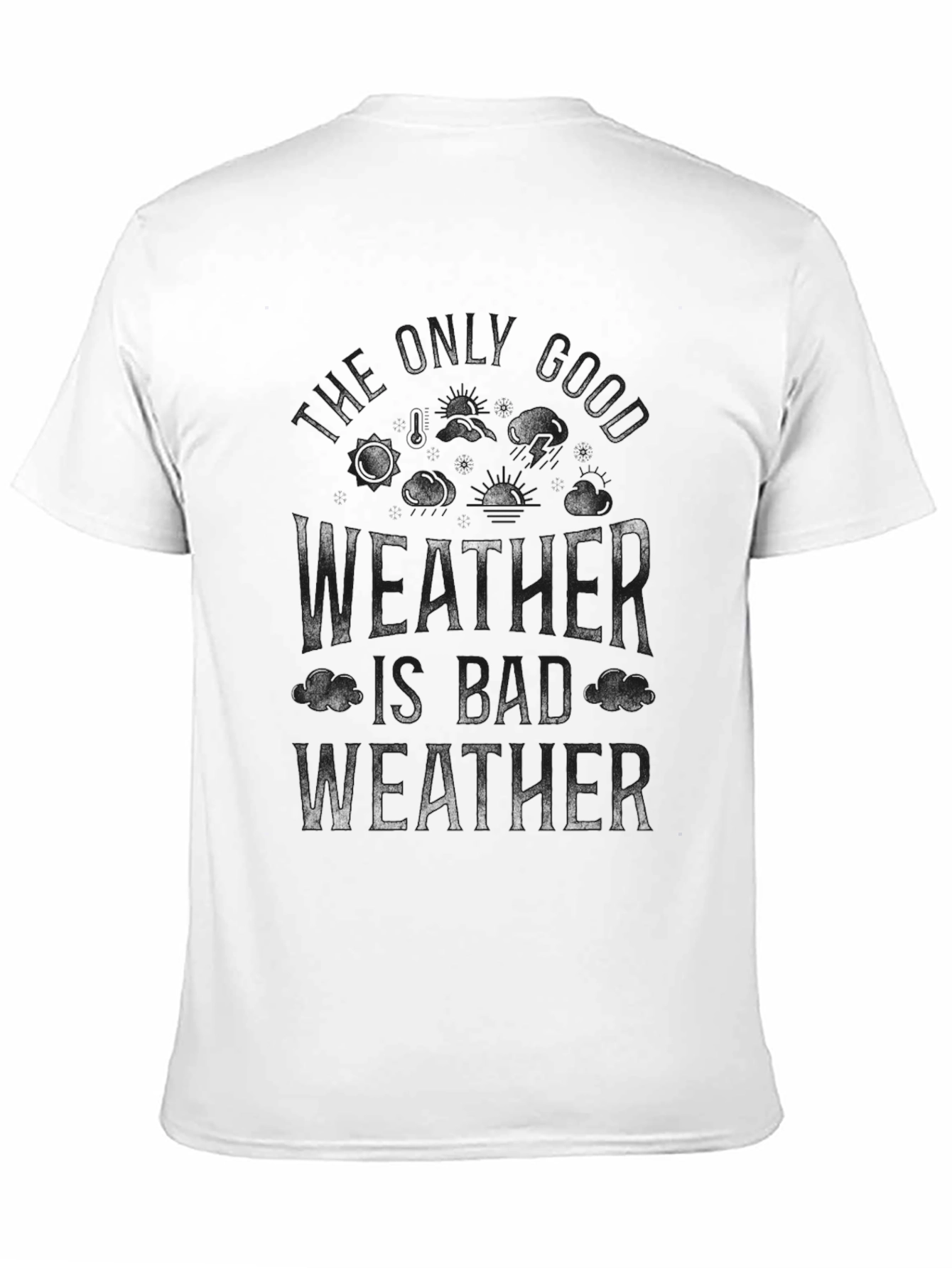 Black Funny Bad Weather T-Shirt for Men view 11