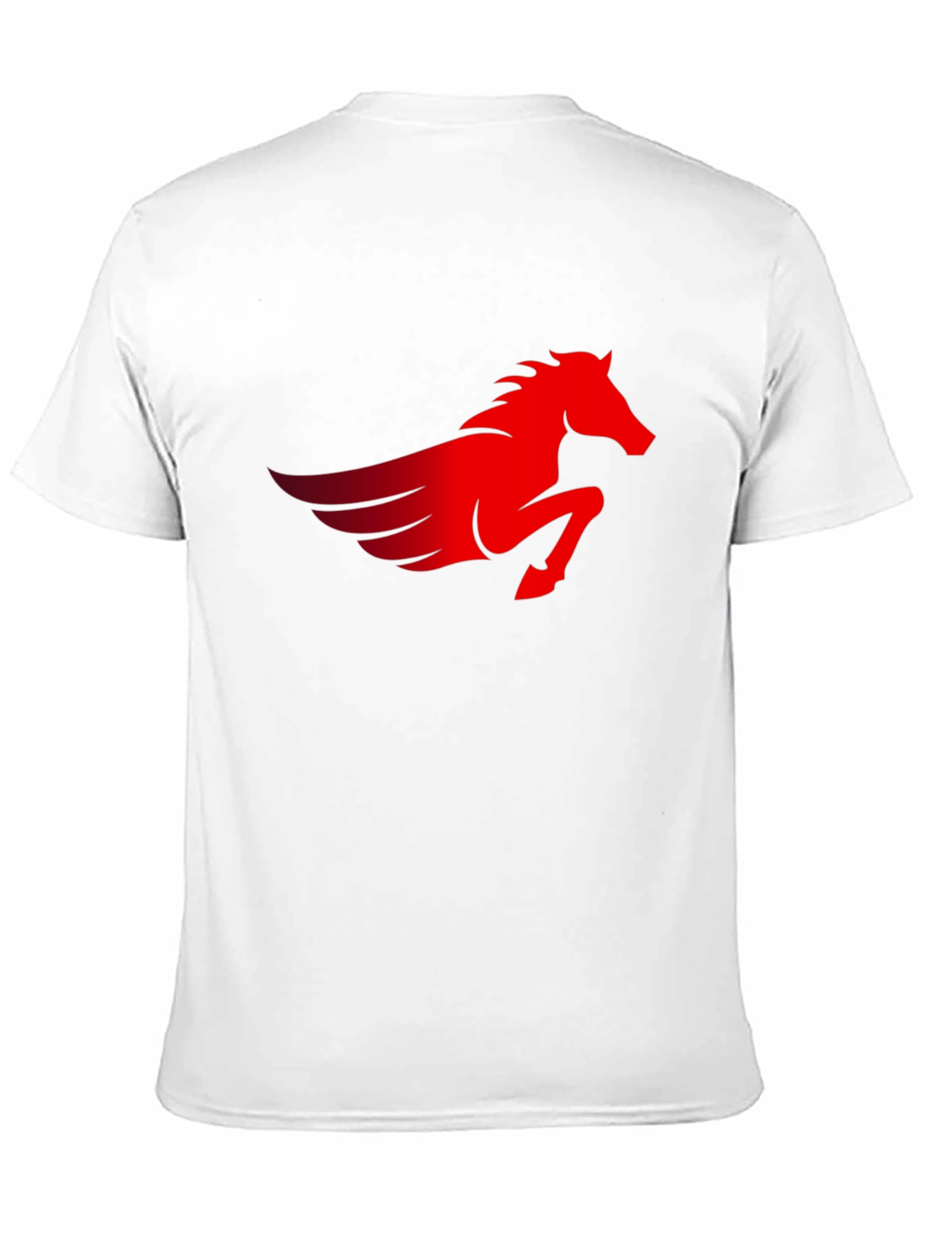Black Men's Black T-Shirt with Red Pegasus Graphic view 11