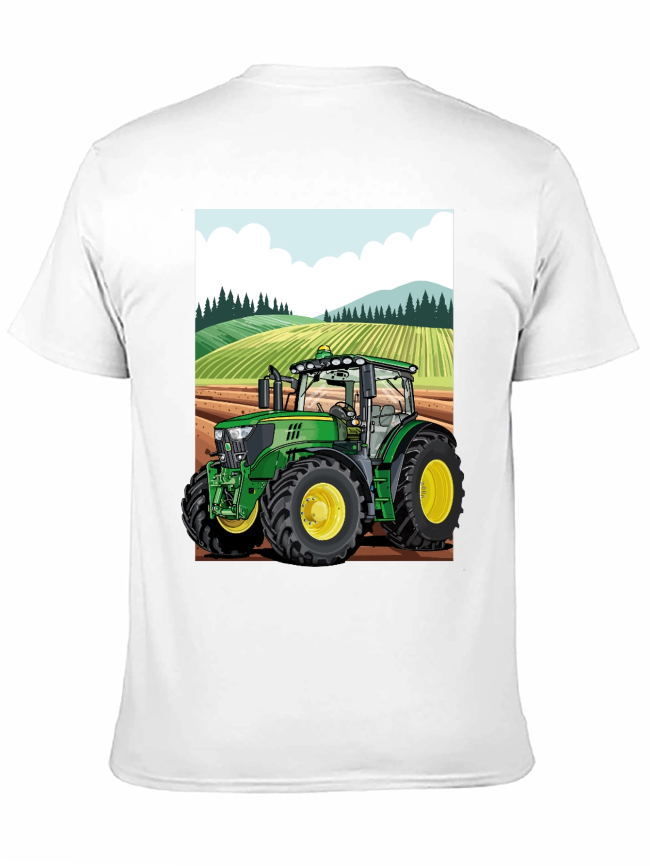 Black Cartoon Tractor T-Shirt - Farming Life view 11