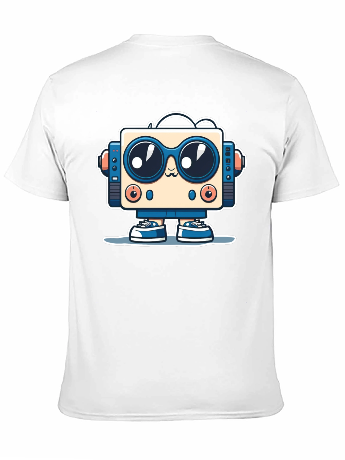Black Fun Robot Graphic Tee - Black Cotton Shirt view 11