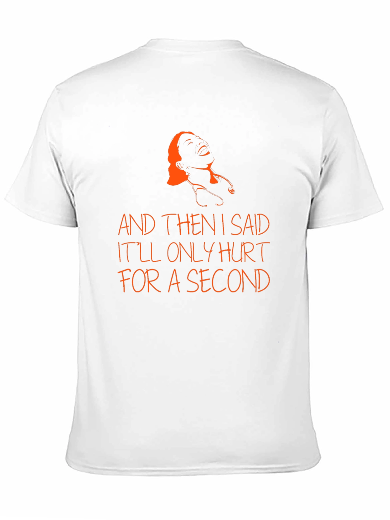 Black Funny Black T-Shirt with Orange Text and Design view 11