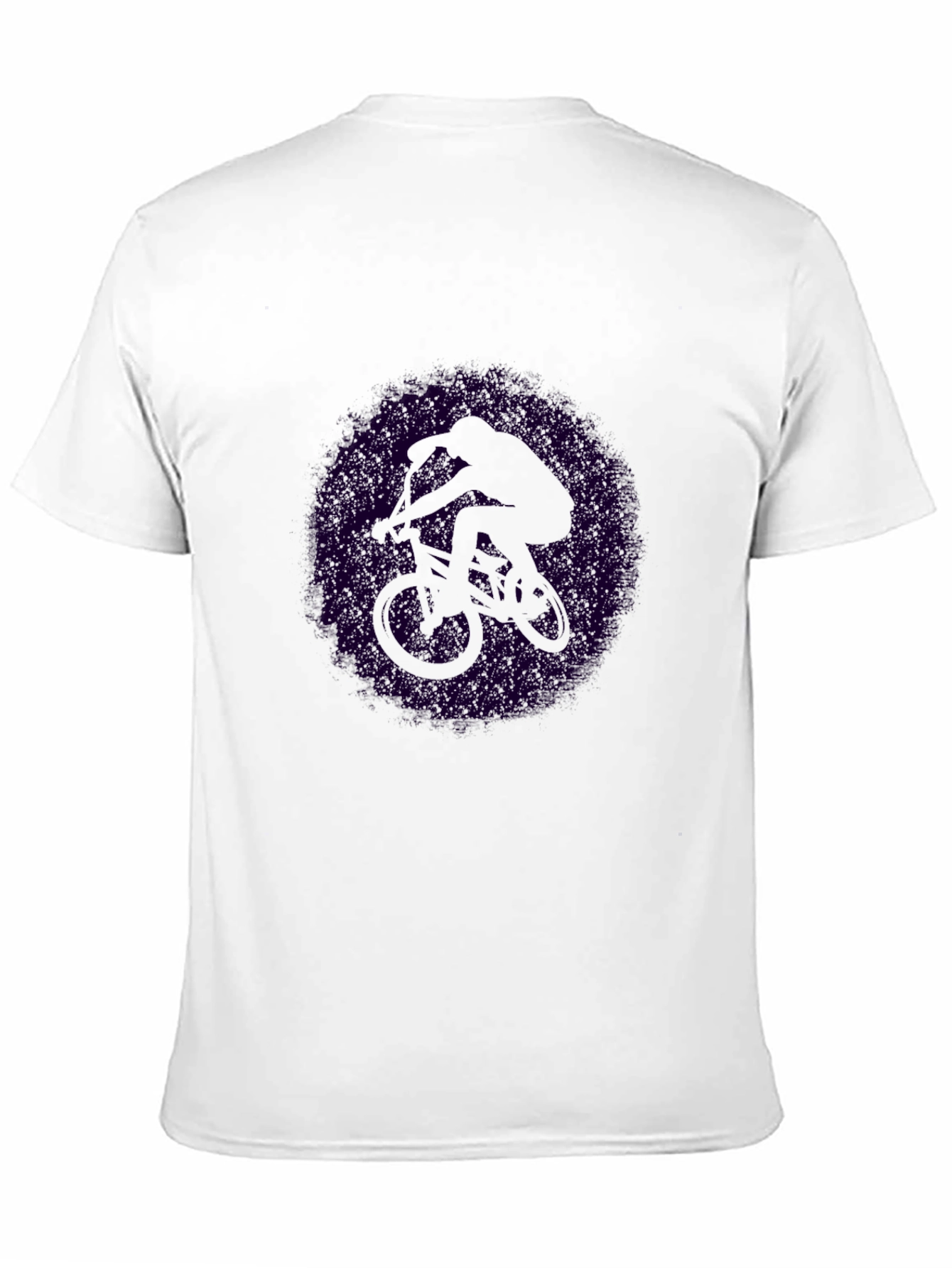 Black Cycling Silhouette T-Shirt - Black Cotton Tee view 11