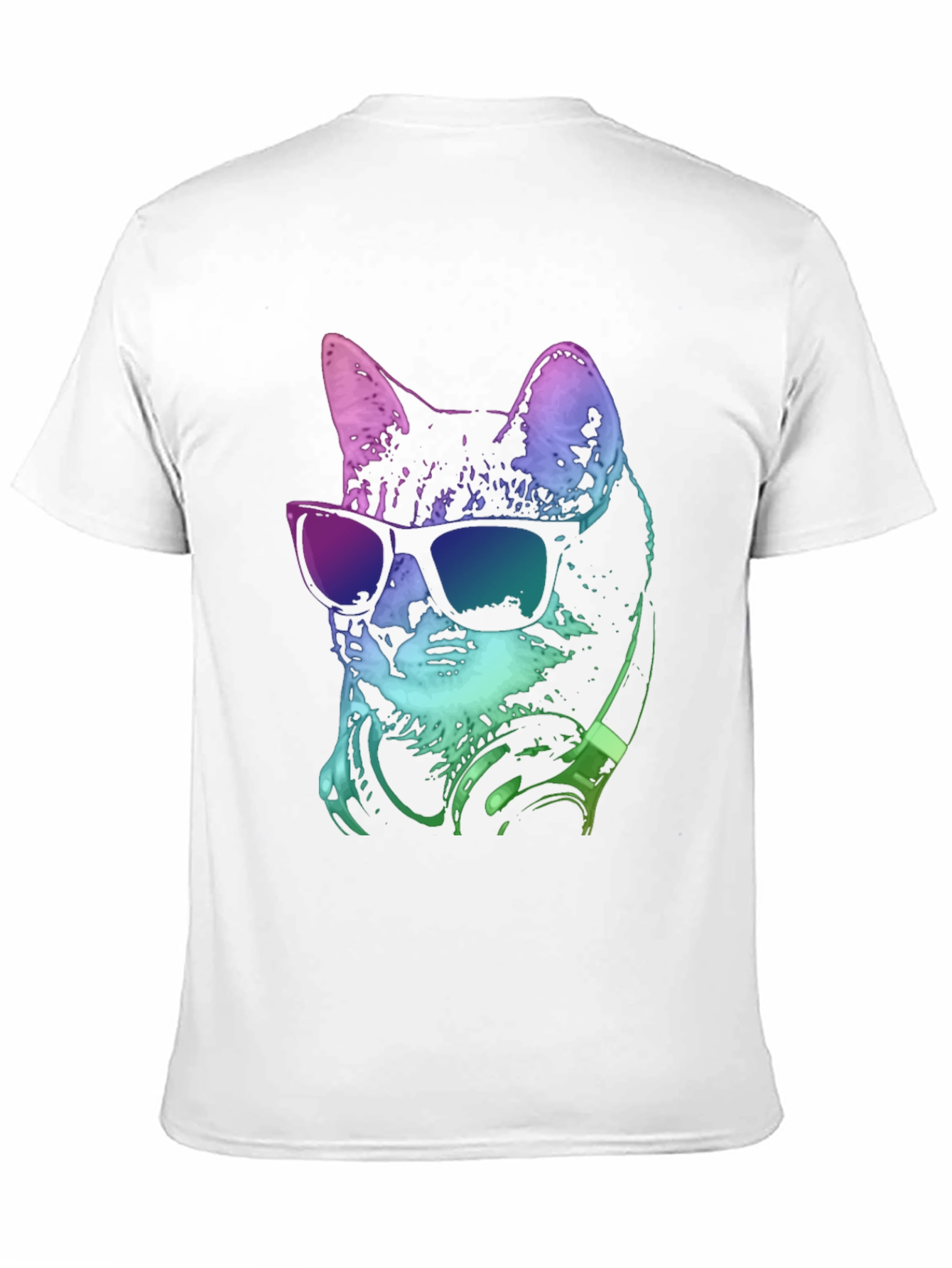 Black Cool Cat Tee: Stylish Graphic Print T-Shirt view 11