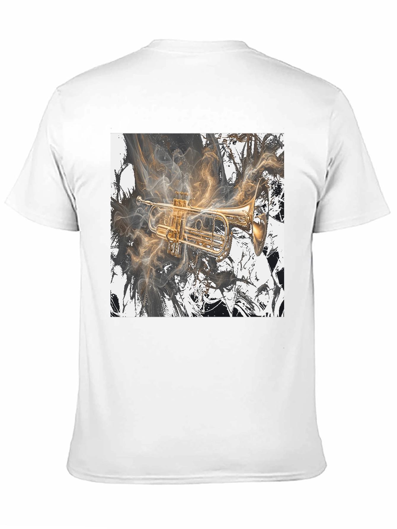 Black Musical Trumpet Graphic Black T-Shirt view 11