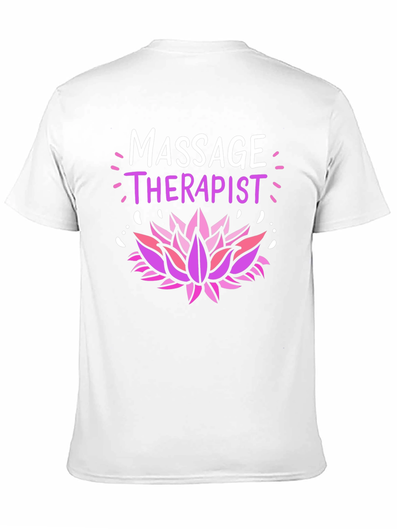 Black Massage Therapist Lotus Flower Graphic T-Shirt view 11