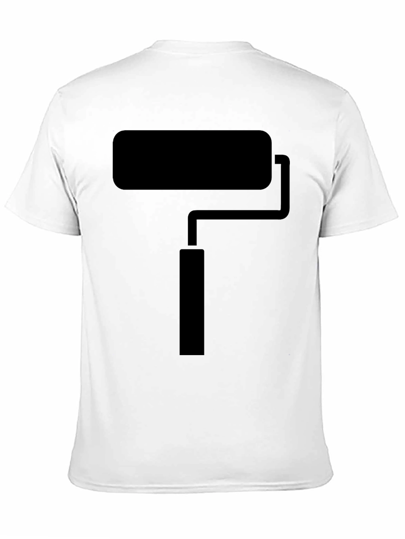 Black Paint Roller Graphic Tee - Black Crew Neck T-Shirt view 11