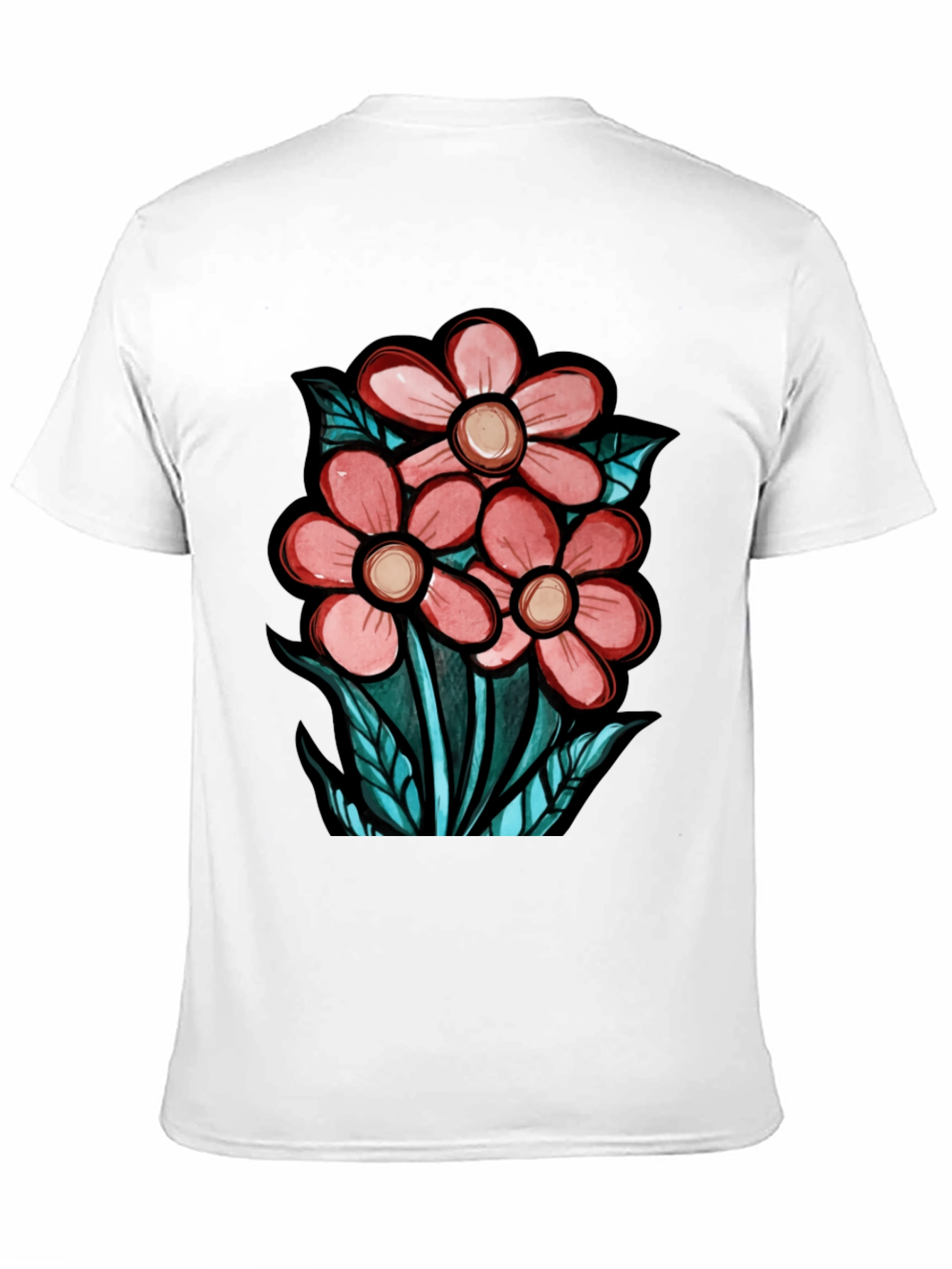 Black Floral Graphic T-Shirt - Unique Design view 11