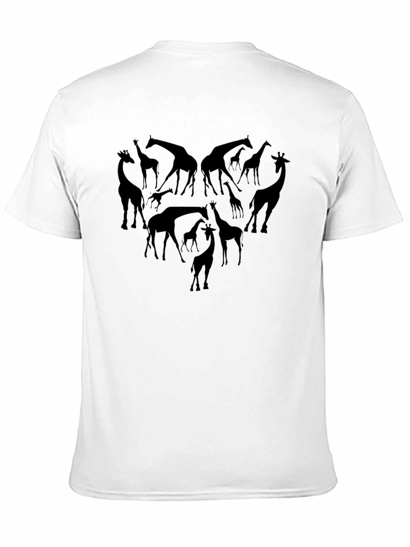 Black Giraffe Heart Graphic Tee - Black Crew Neck view 11