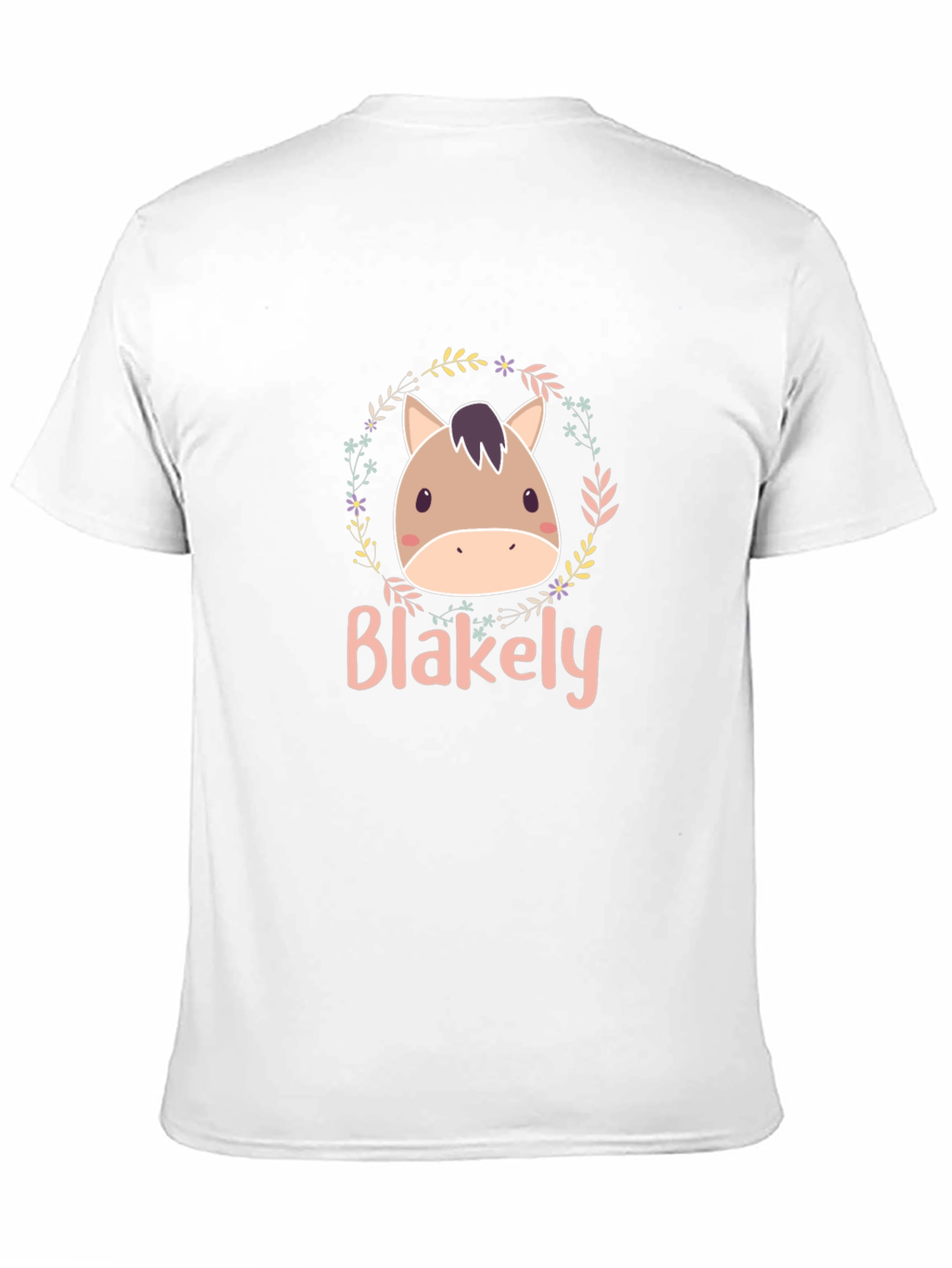 Black Cute Horse Blakely Personalized Black T-Shirt view 11