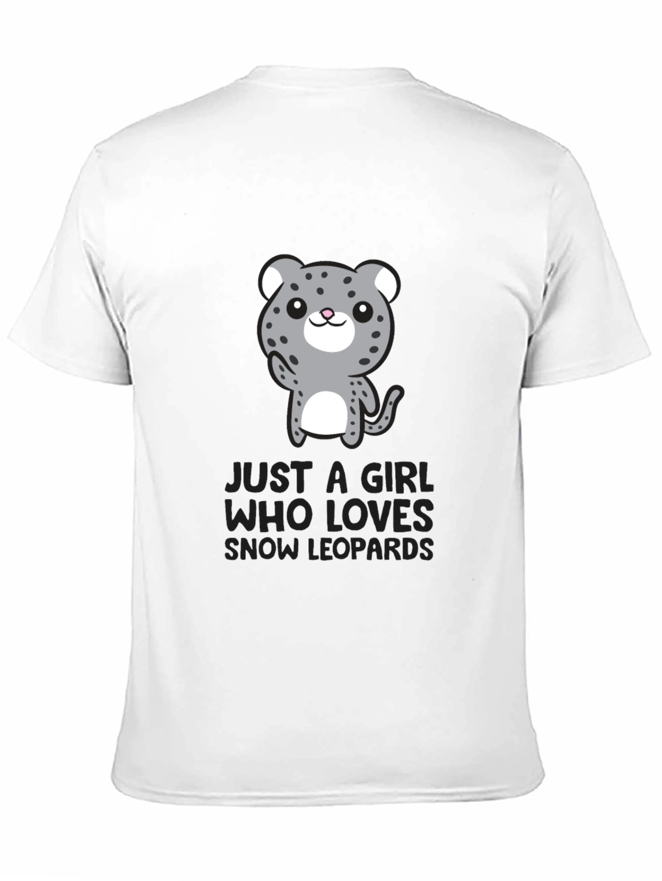 Black Girl Who Loves Snow Leopards Black T-Shirt view 11