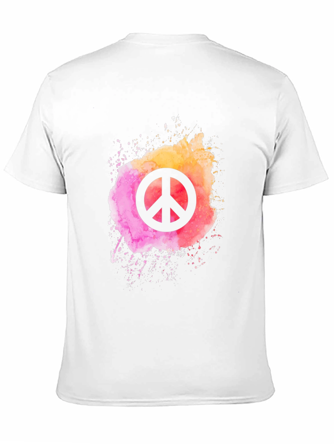 Black Peace Sign Watercolor Graphic Tee - Black view 11