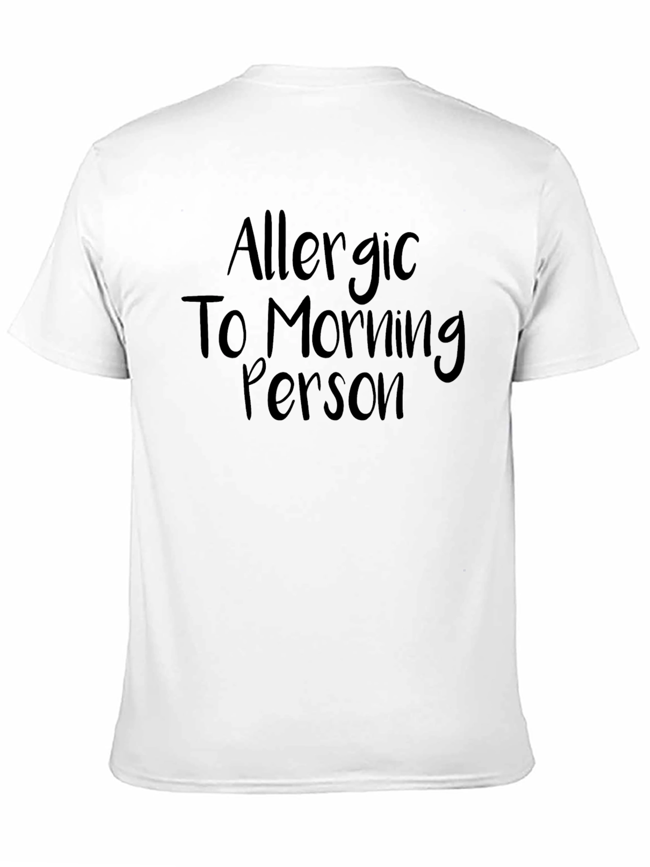 Black Allergic to Morning Person Black T-Shirt view 11
