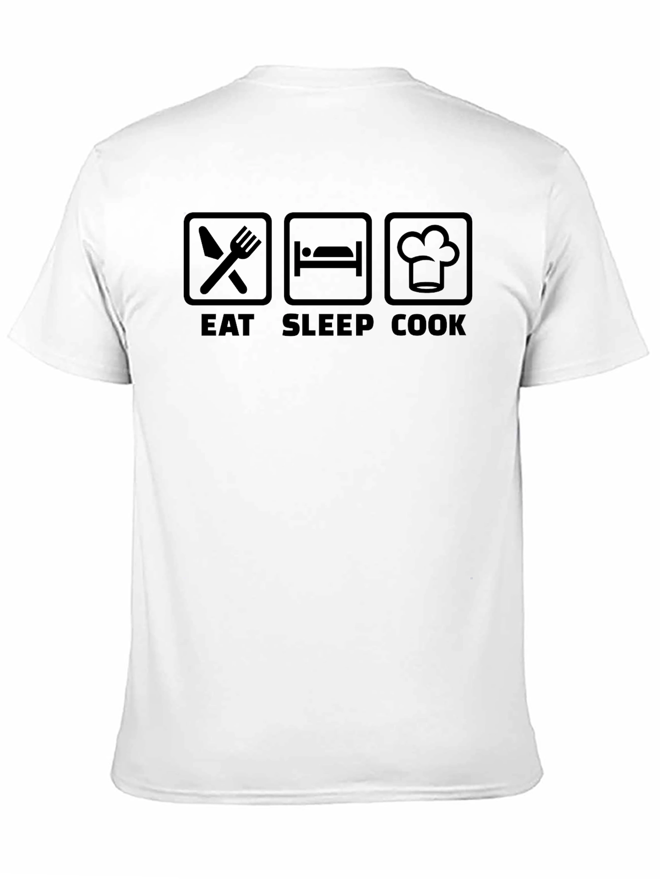 Eat Sleep Cook Graphic T-Shirt - Black Crew Neck - 11