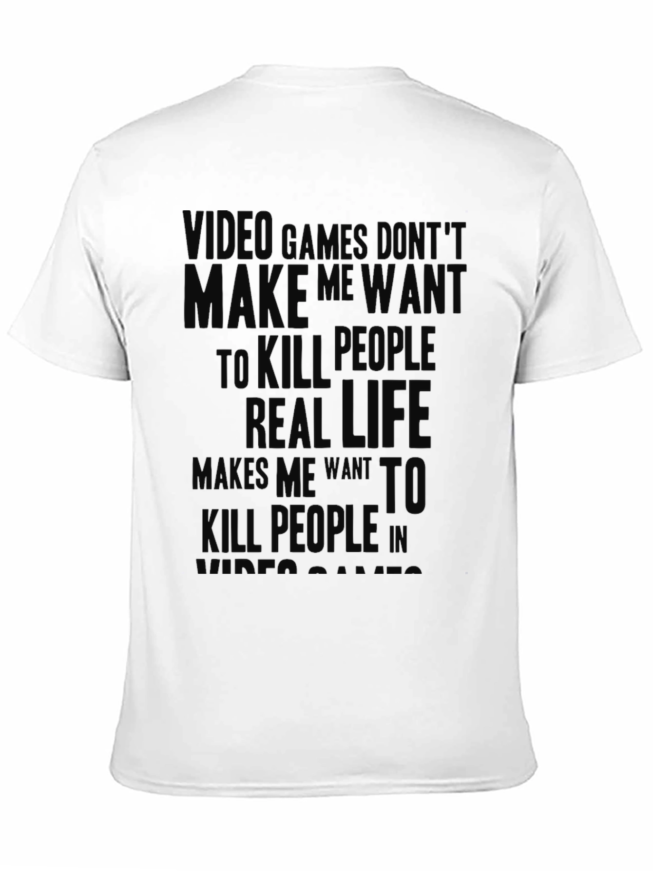 Black Video Games vs. Real Life Funny Graphic T-Shirt view 11