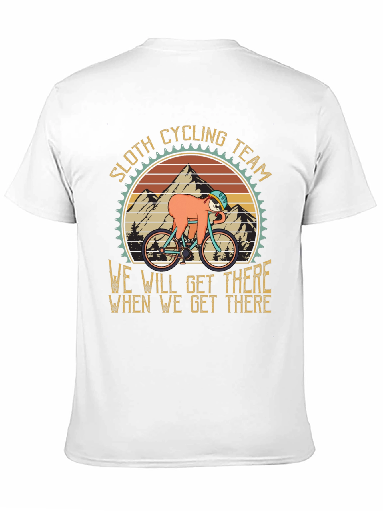 Black Sloth Cycling Team T-Shirt - We Will Get There Design view 11