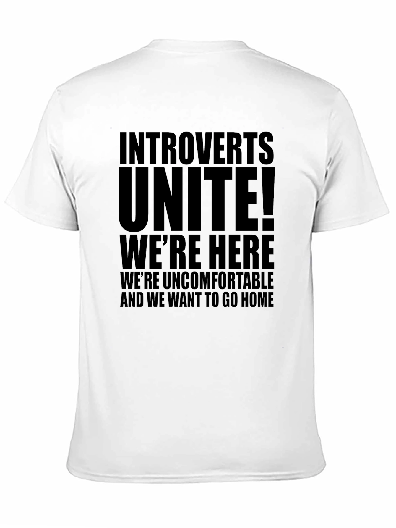 Black Introverts Unite Black Graphic T-Shirt view 11