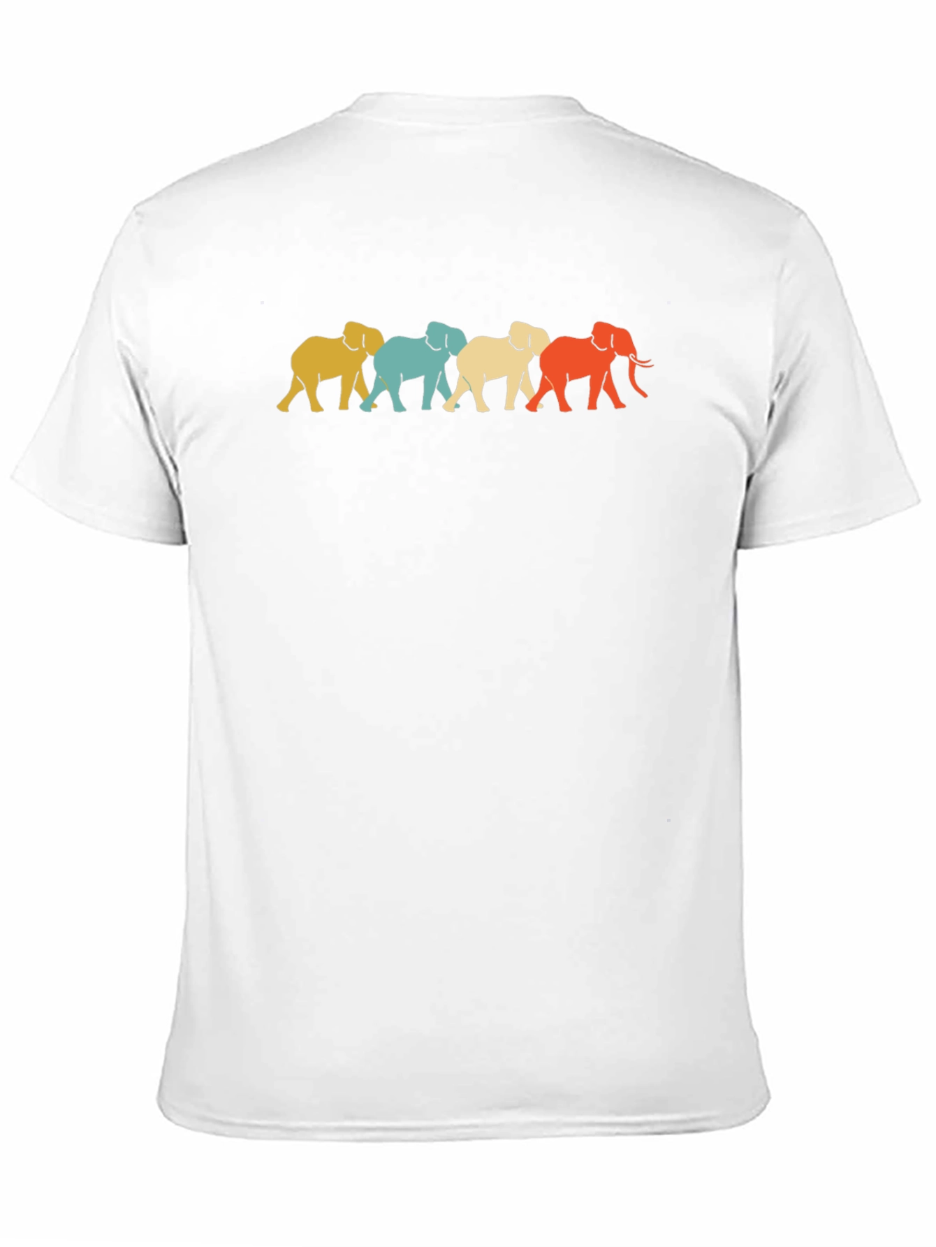 Black Retro Elephant Parade Black T-Shirt view 11