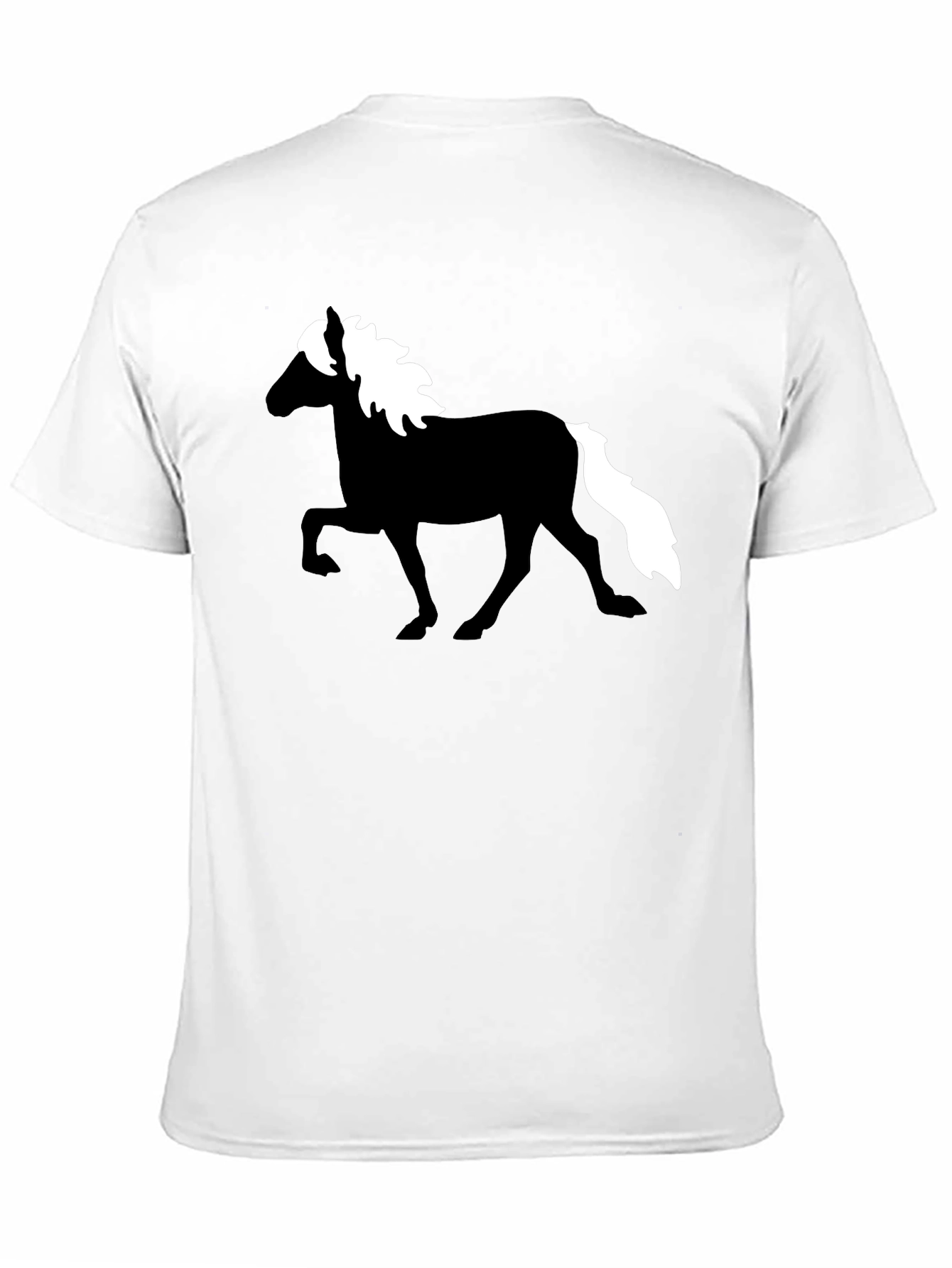 Black Horse Silhouette Graphic Tee - Black Cotton T-Shirt view 11