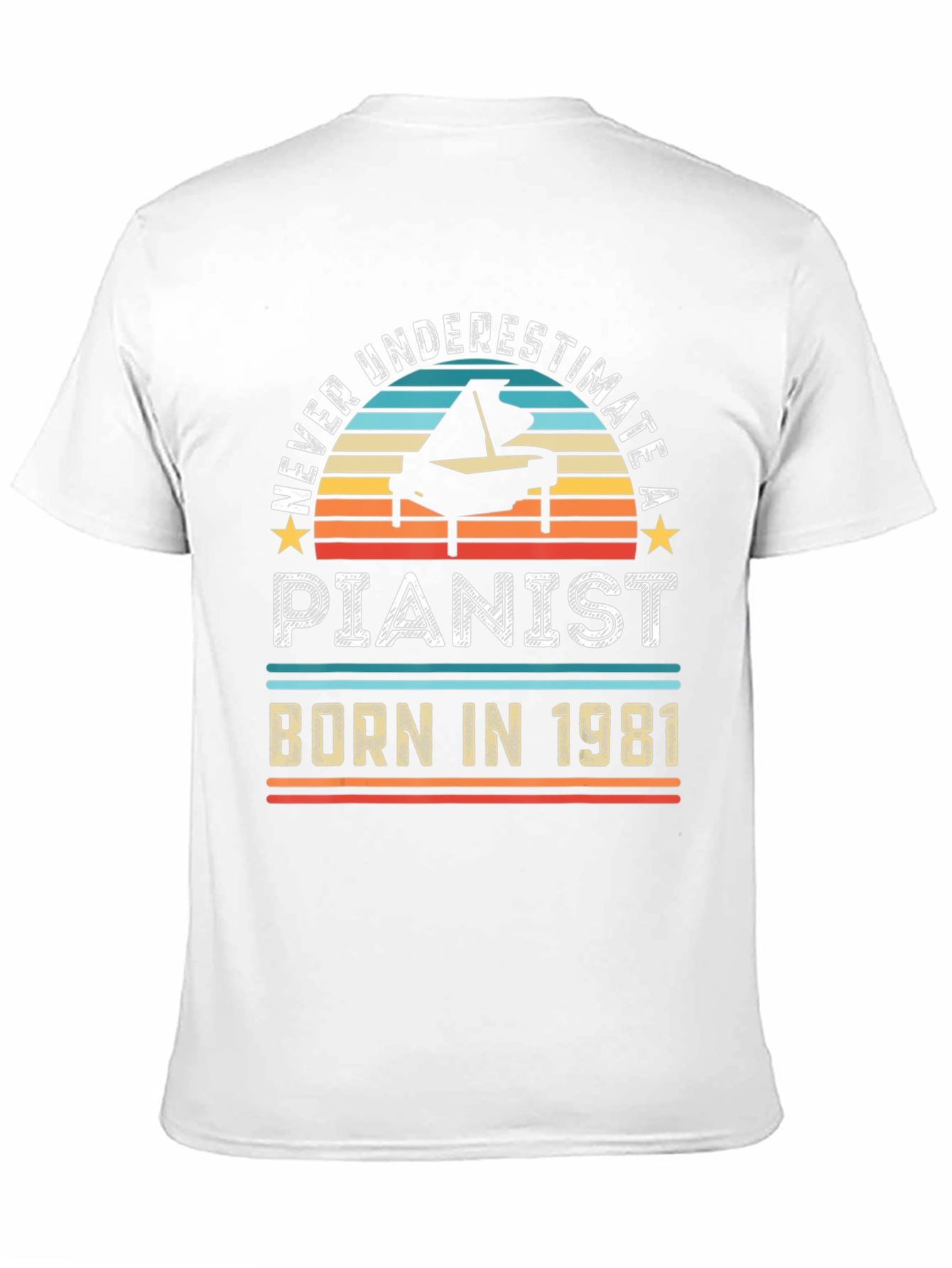 Black Pianist Born In 1981 Graphic T-Shirt view 11