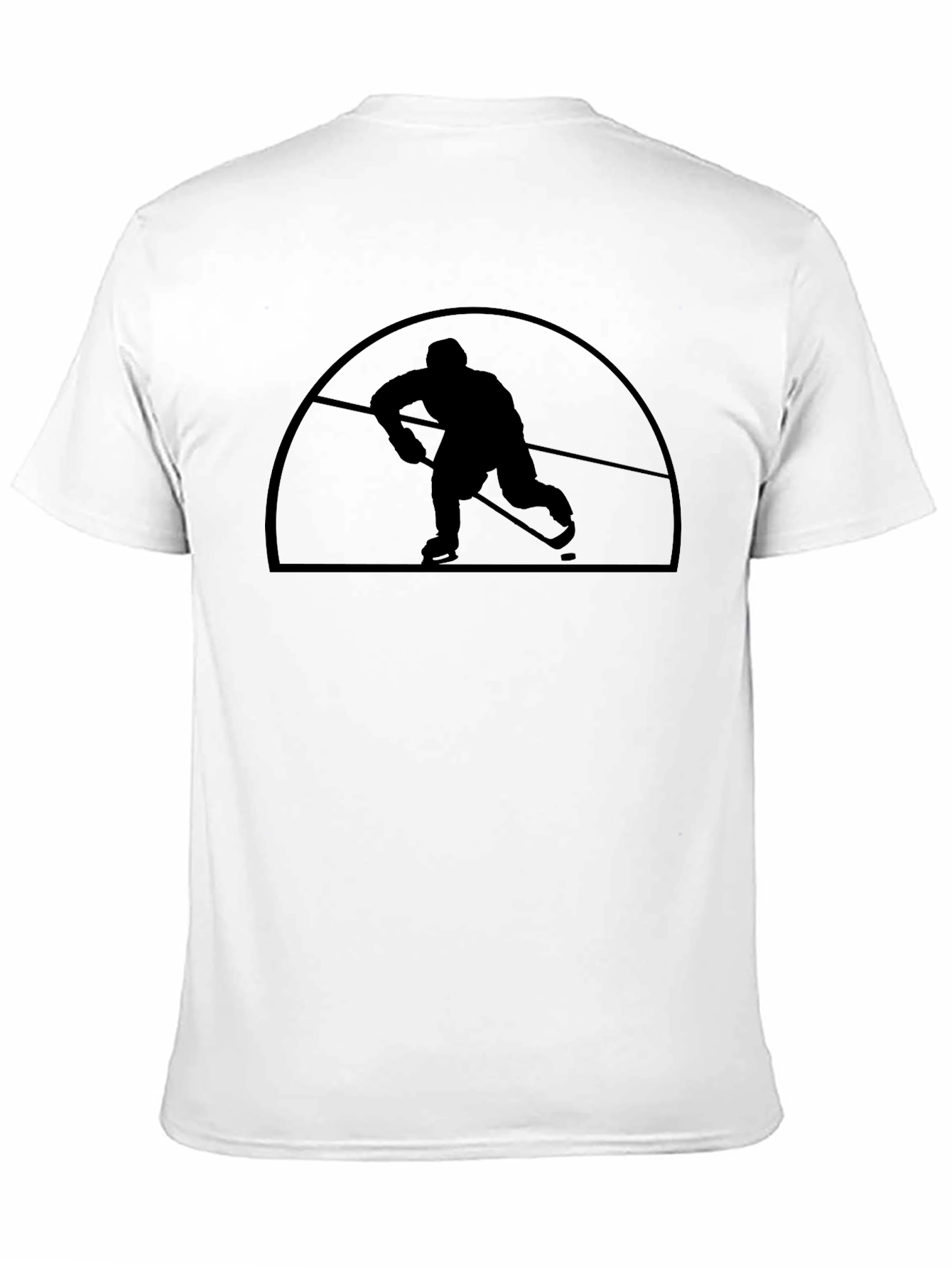 Black Hockey Player Silhouette Graphic T-Shirt view 11