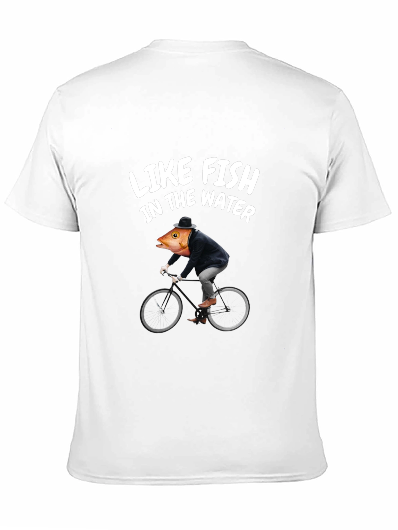 Black Funny Fish Biker T-Shirt - Like Fish in the Water view 11