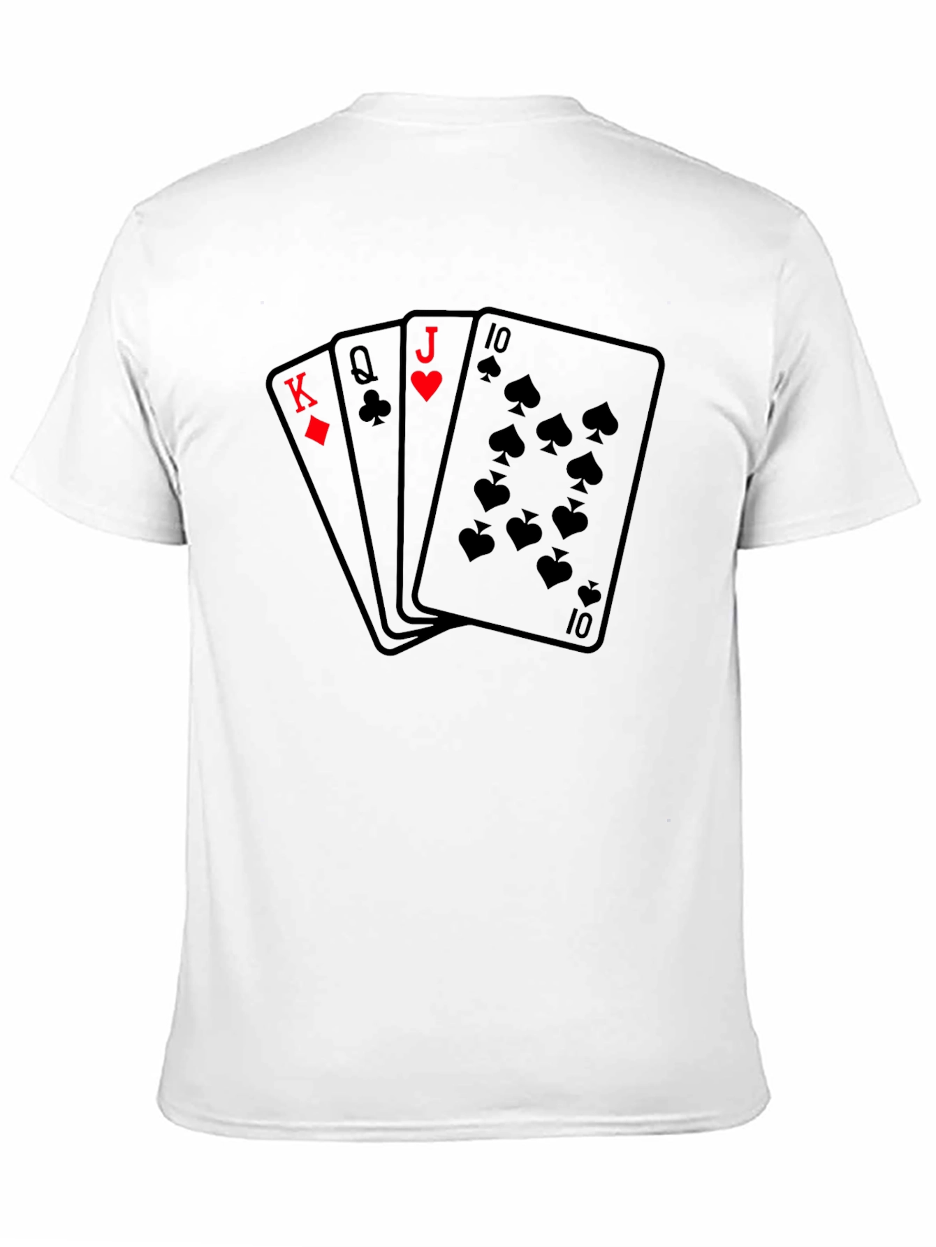 Black Poker Hand T-Shirt - Royal Flush Design view 11