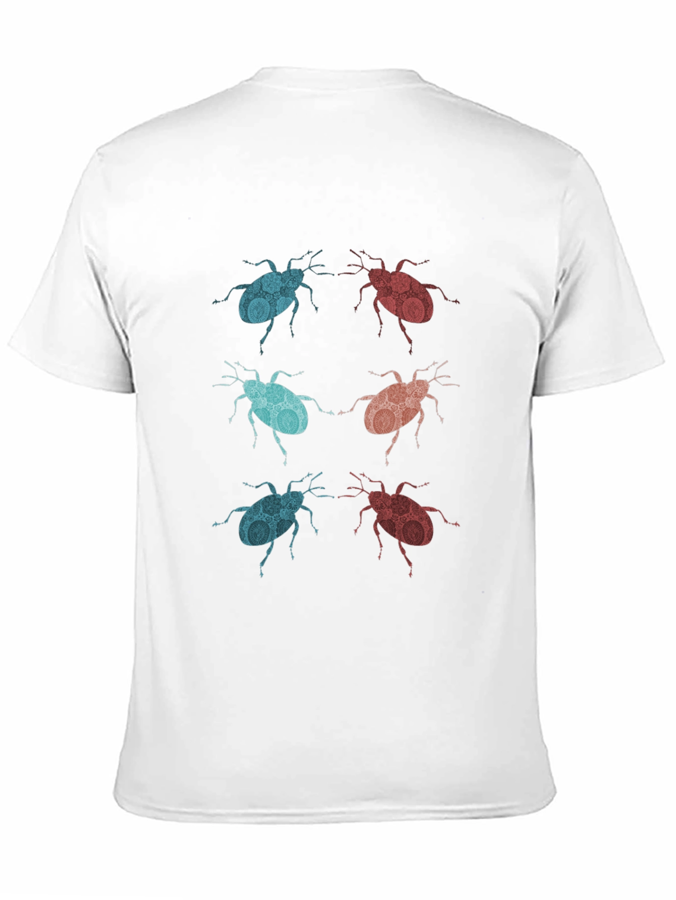 Black Graphic Beetle Print Black T-Shirt view 11