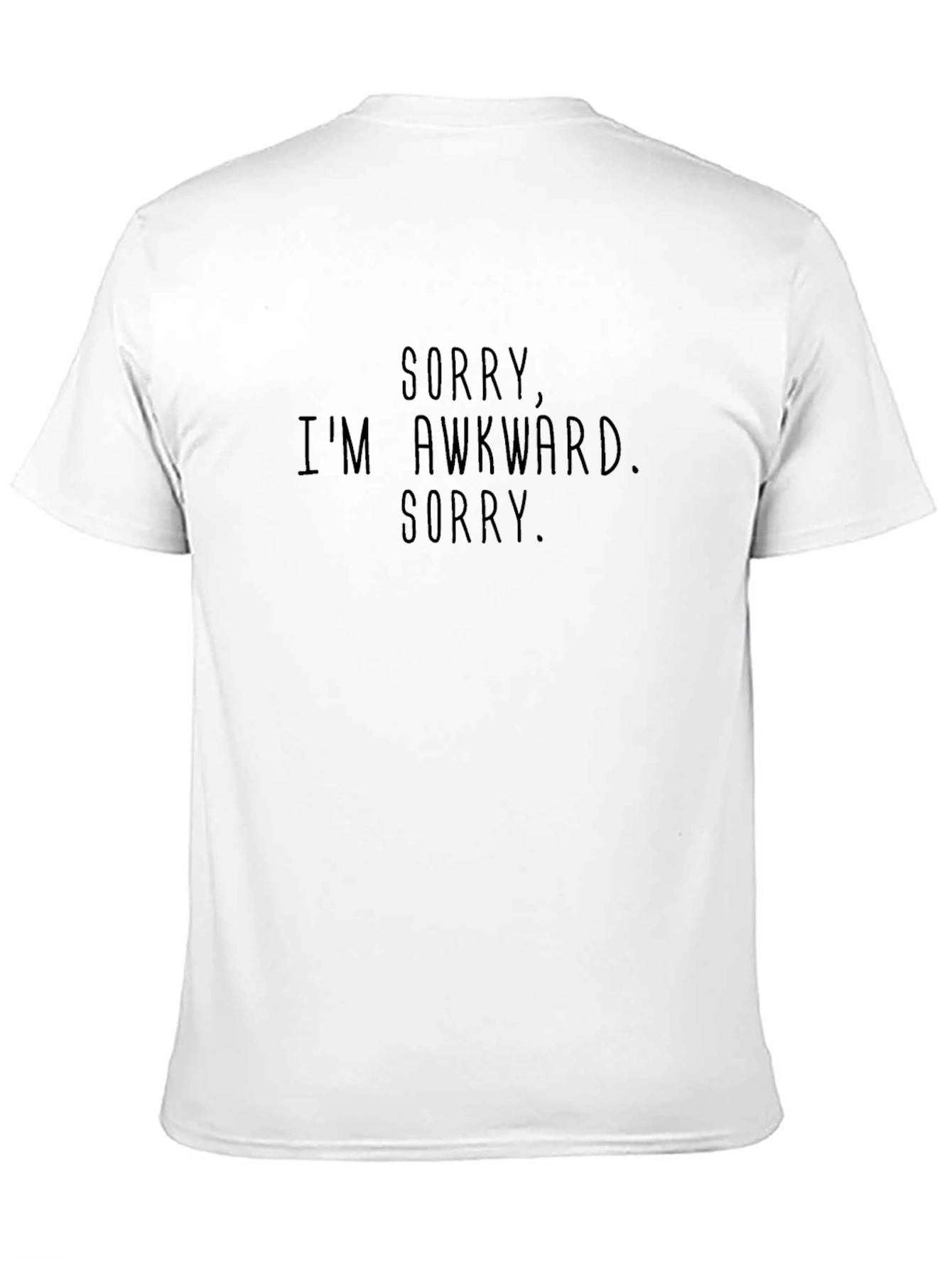 Black Awkward Sorry Men's Black T-Shirt  view 11