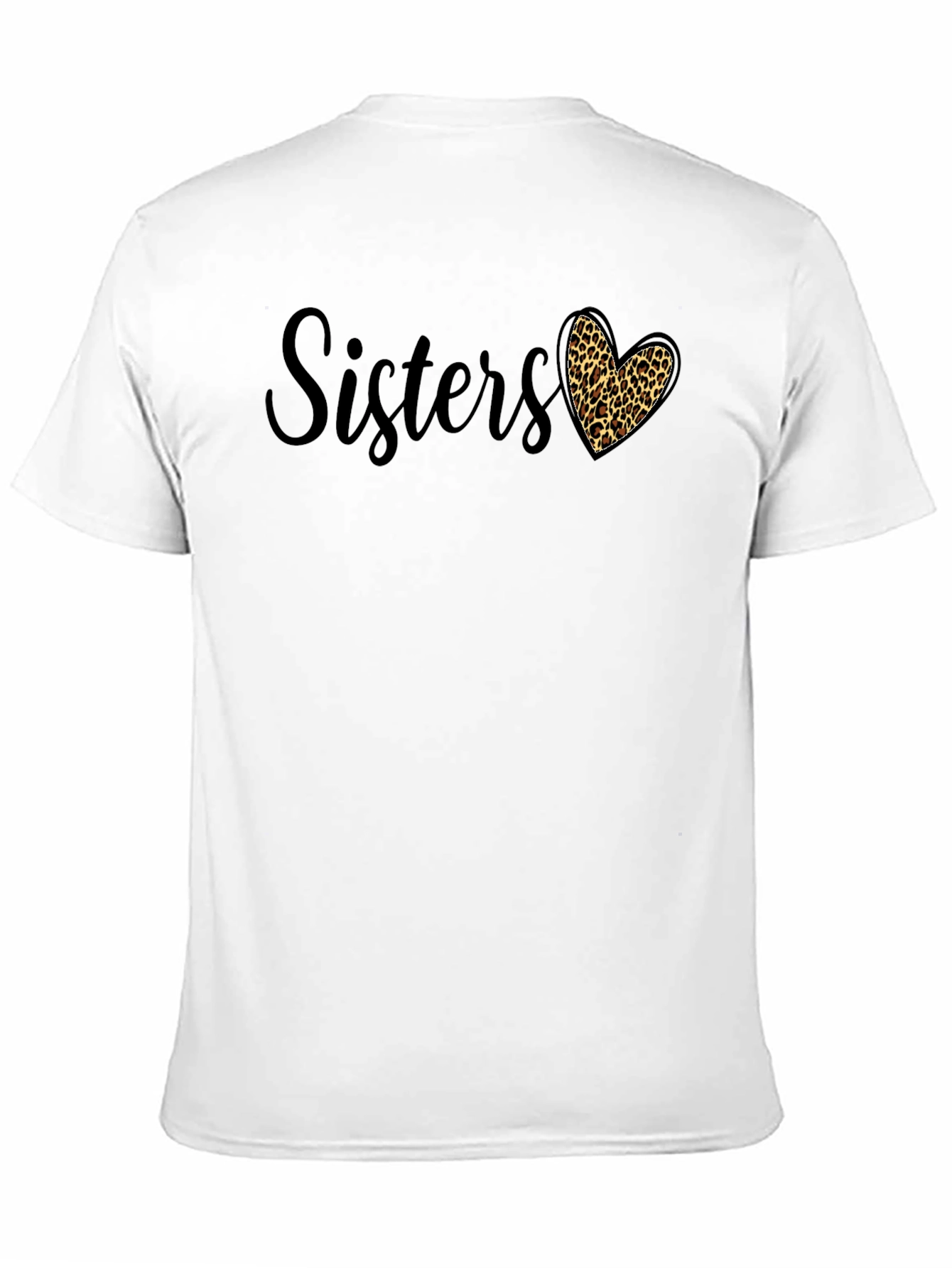 Black Sisters Leopard Print Heart Graphic Tee view 11