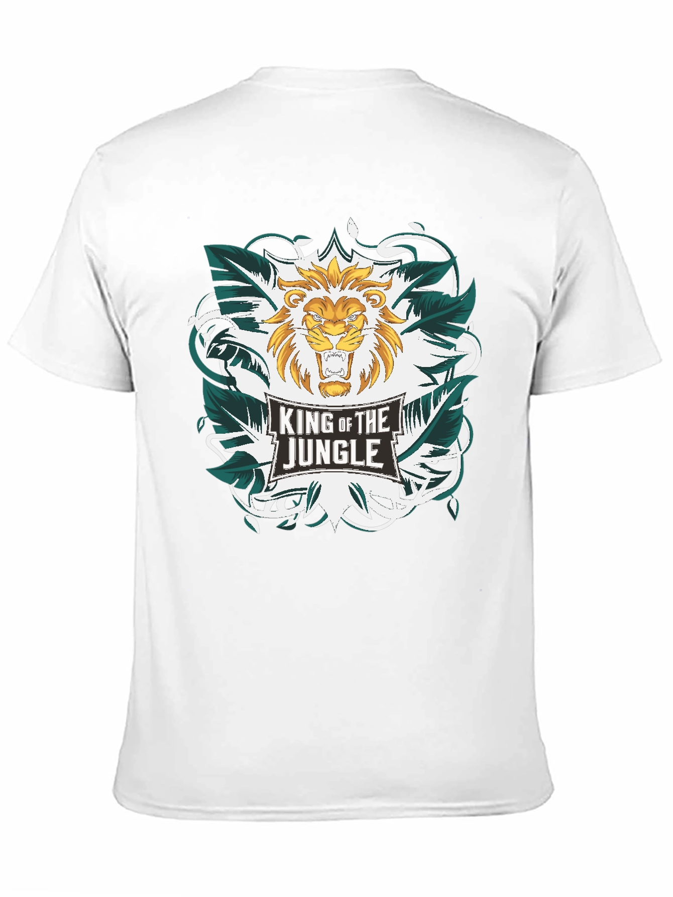 Black King of the Jungle Lion Graphic T-Shirt view 11