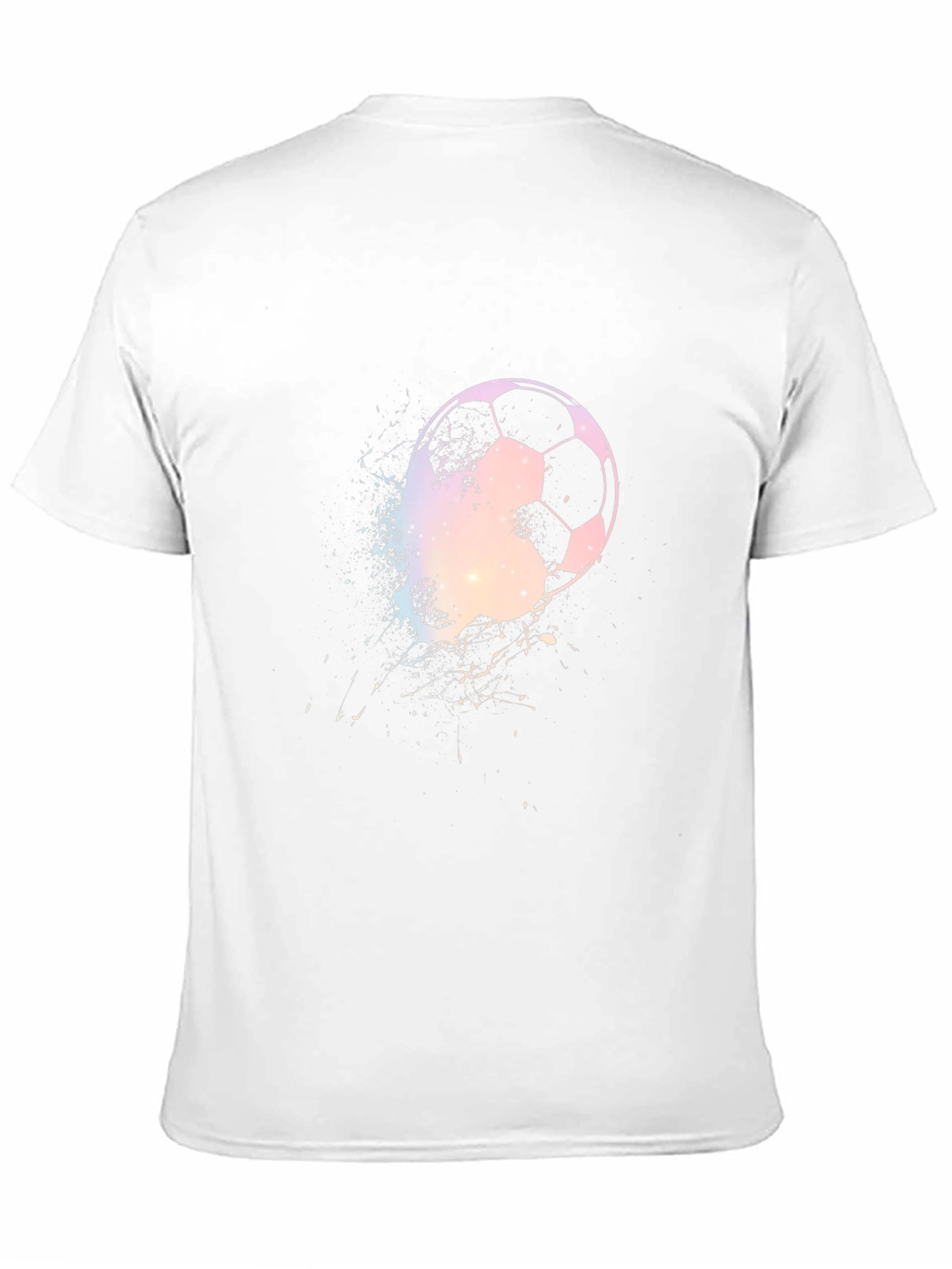 Black Soccer Ball Graphic Print Men's Black T-Shirt view 11