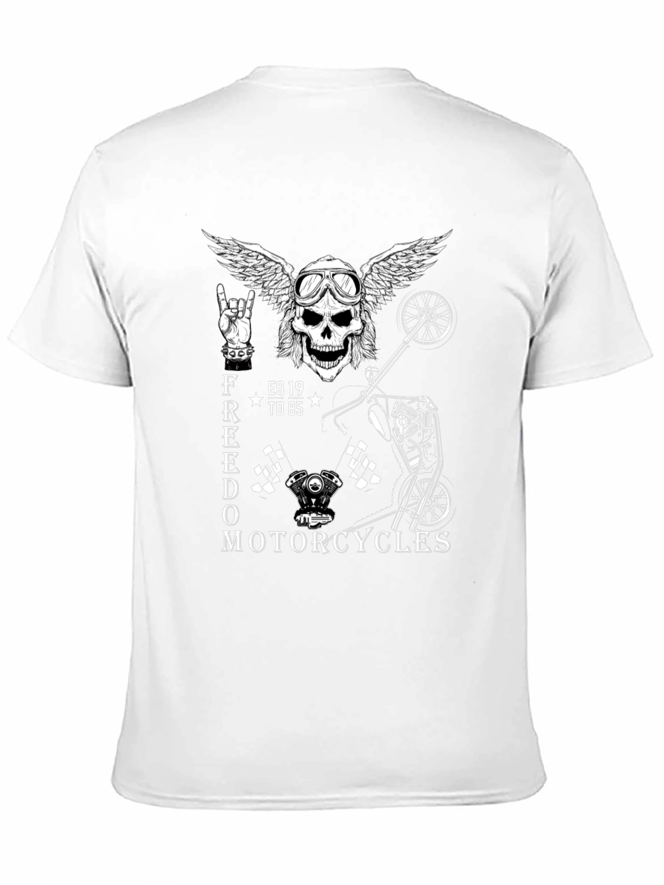 Black Freedom Motorcycles Graphic T-Shirt - Black view 11