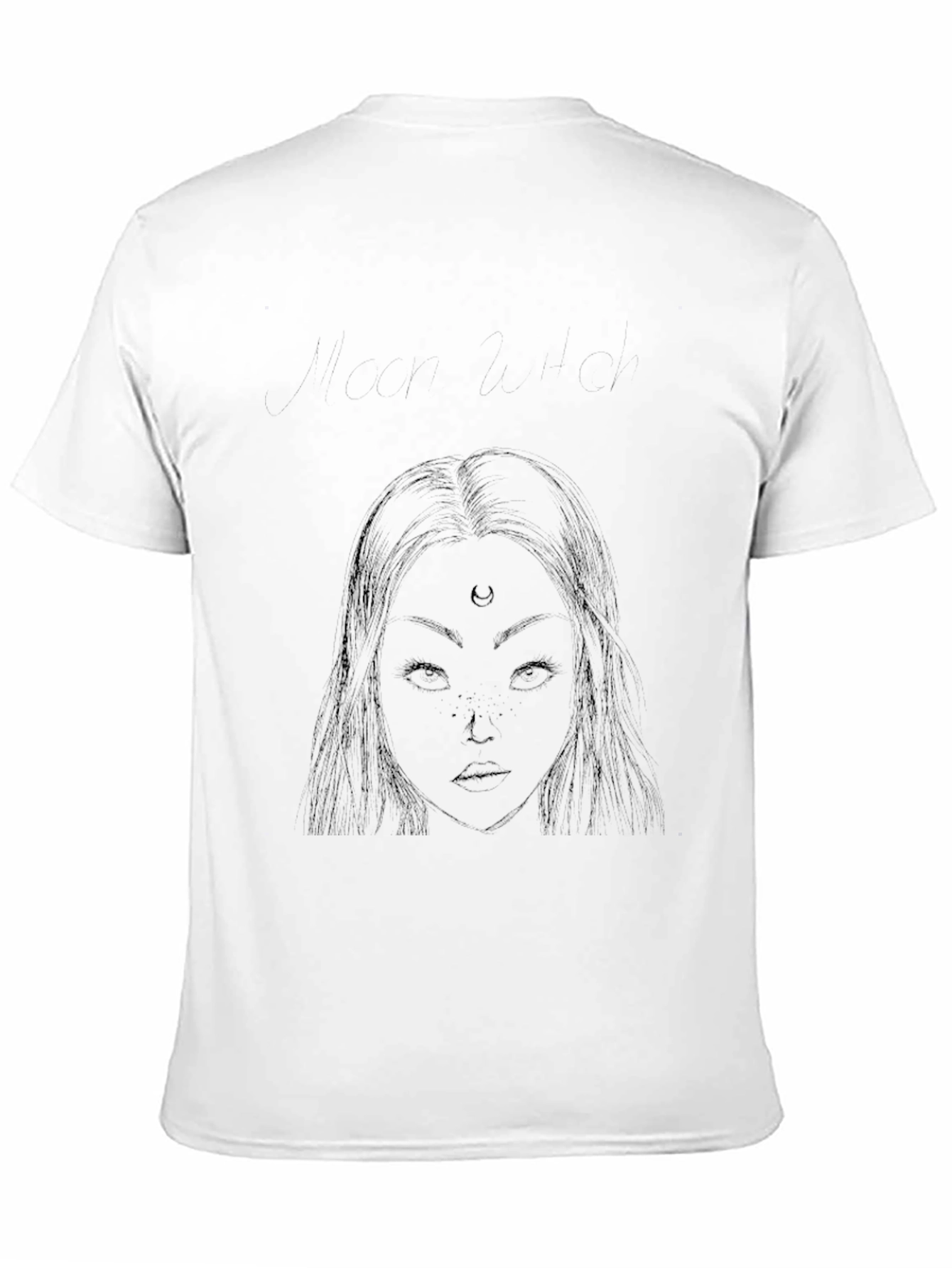 Black Black T-Shirt with Moon Goddess Design view 11